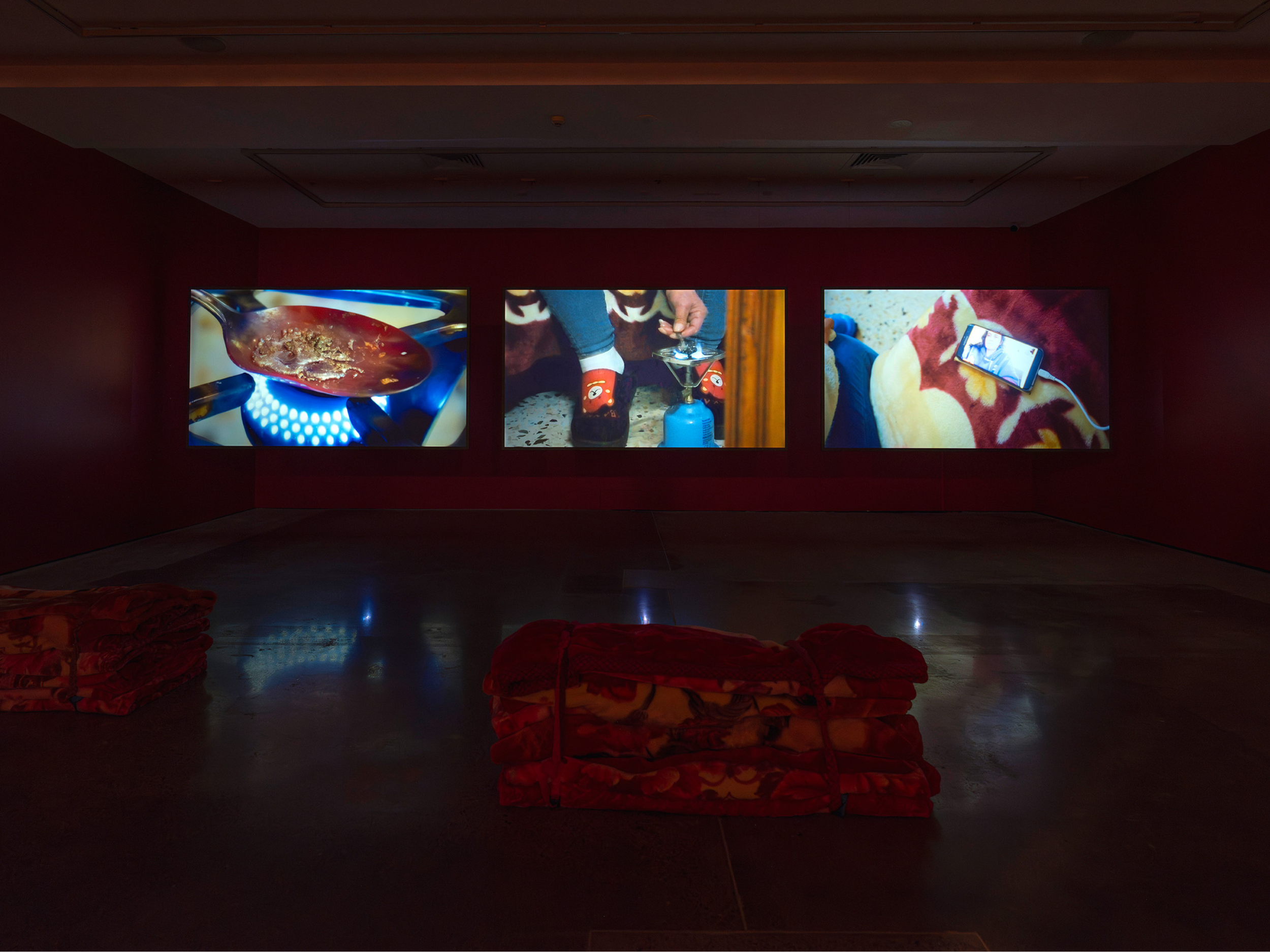   Justine Youssef: Somewhat Eternal , exhibition installation view, Institute of Modern Art, Meanjin/Brisbane, 2024; courtesy Institute of Modern Art, Meanjin/Brisbane; photo: Carl Warner 