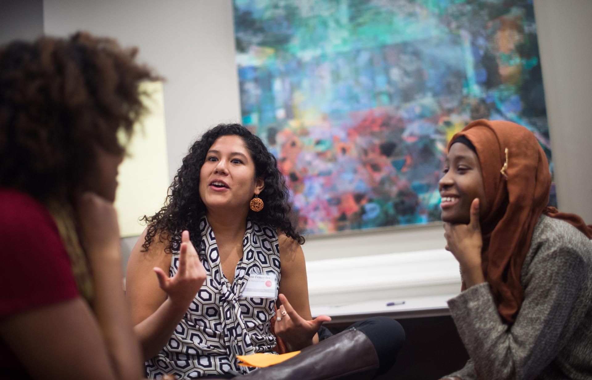 Photo by: Gretchen Ertl/Boston Globe (Esther Maddox/Princeton, Jasmine Fernandez/Harvard, and Kujegi Camara/Princeton)