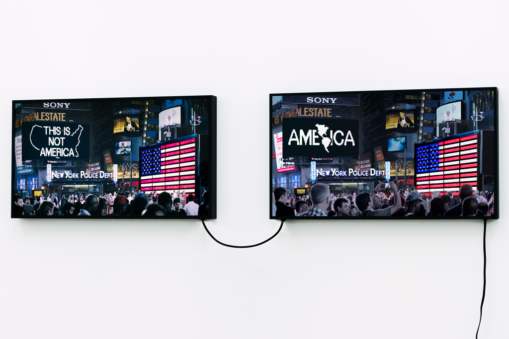 Credit: ArtNews (Alfredo Jaar, A Logo for America (1987-2014), 2016/Galerie LeLong)