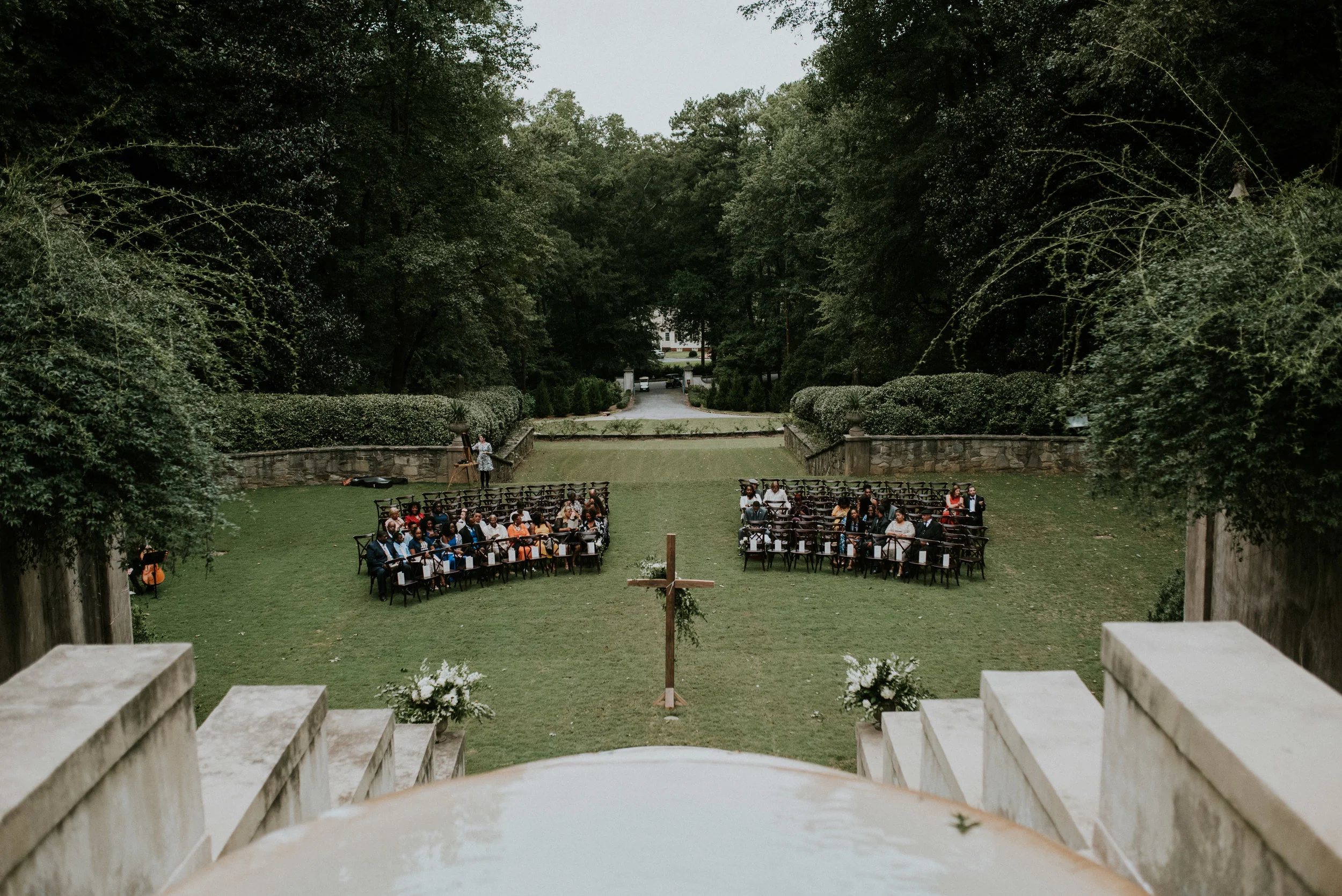 Swan House lawn wedding ceremony in Atlanta, GA
