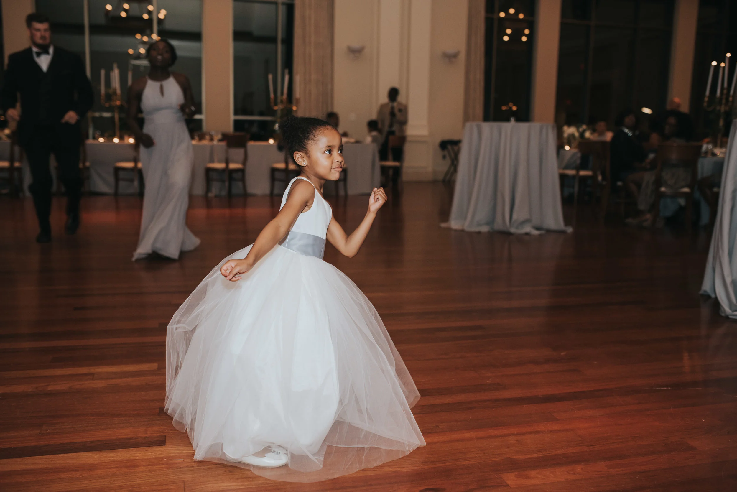 Flower girl dances at Atlanta History Center