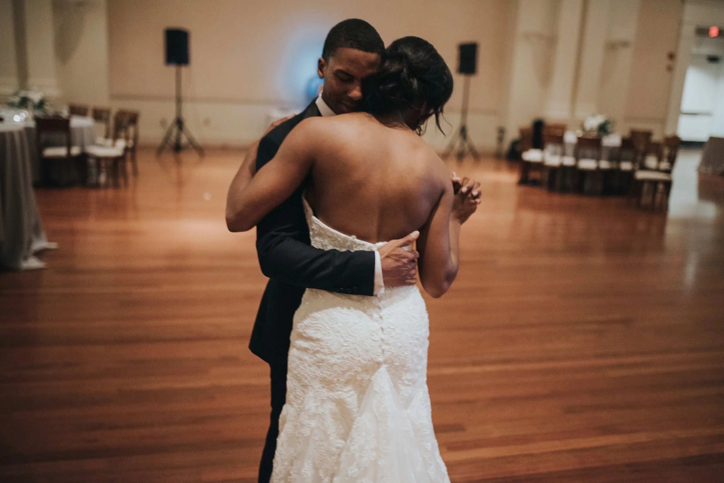 Bride and groom intimate dance at Atlanta History Center