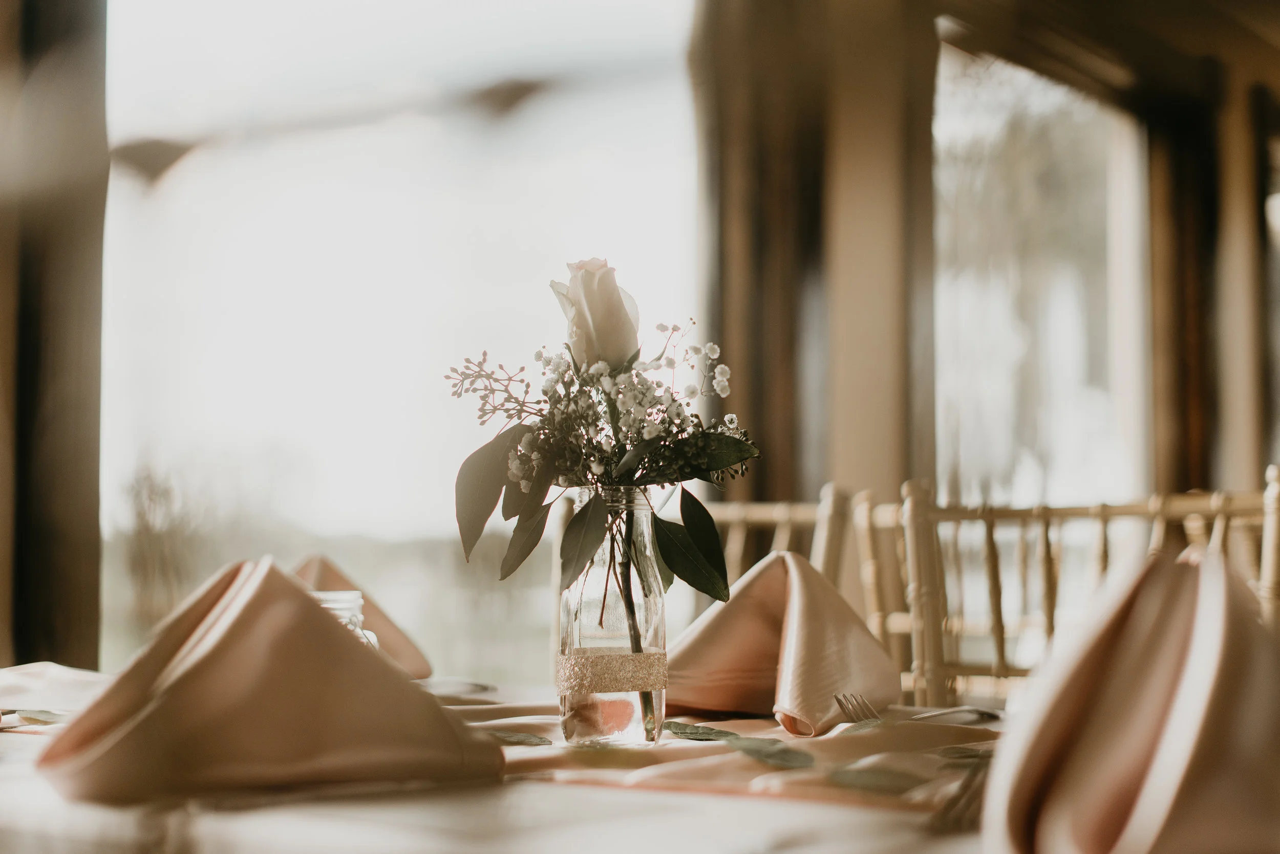 Details of wedding reception tables at MetroWest Golf Club in Orlando, FL