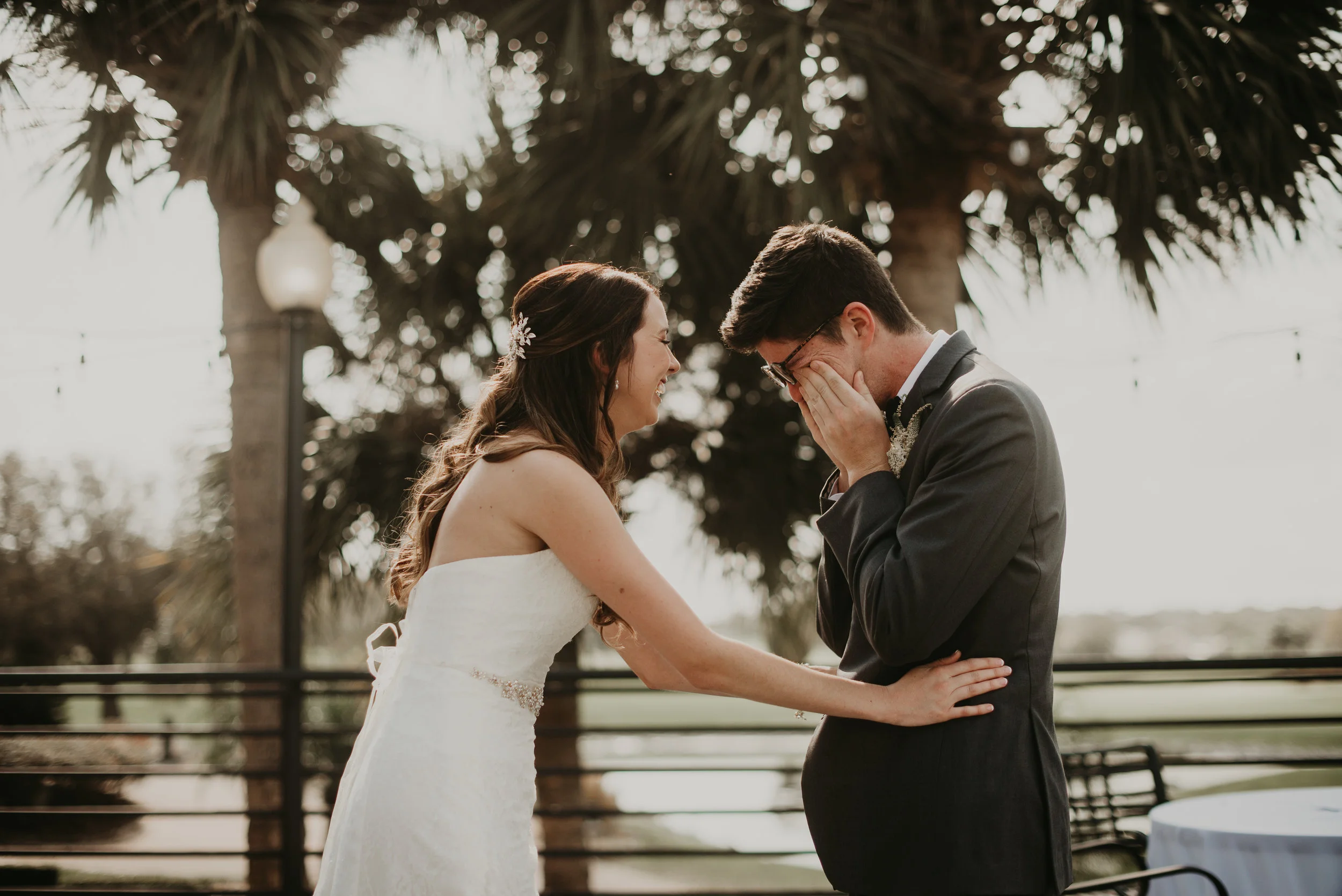 Groom tearing up at first look at MetroWest Golf Club in Orlando, FL