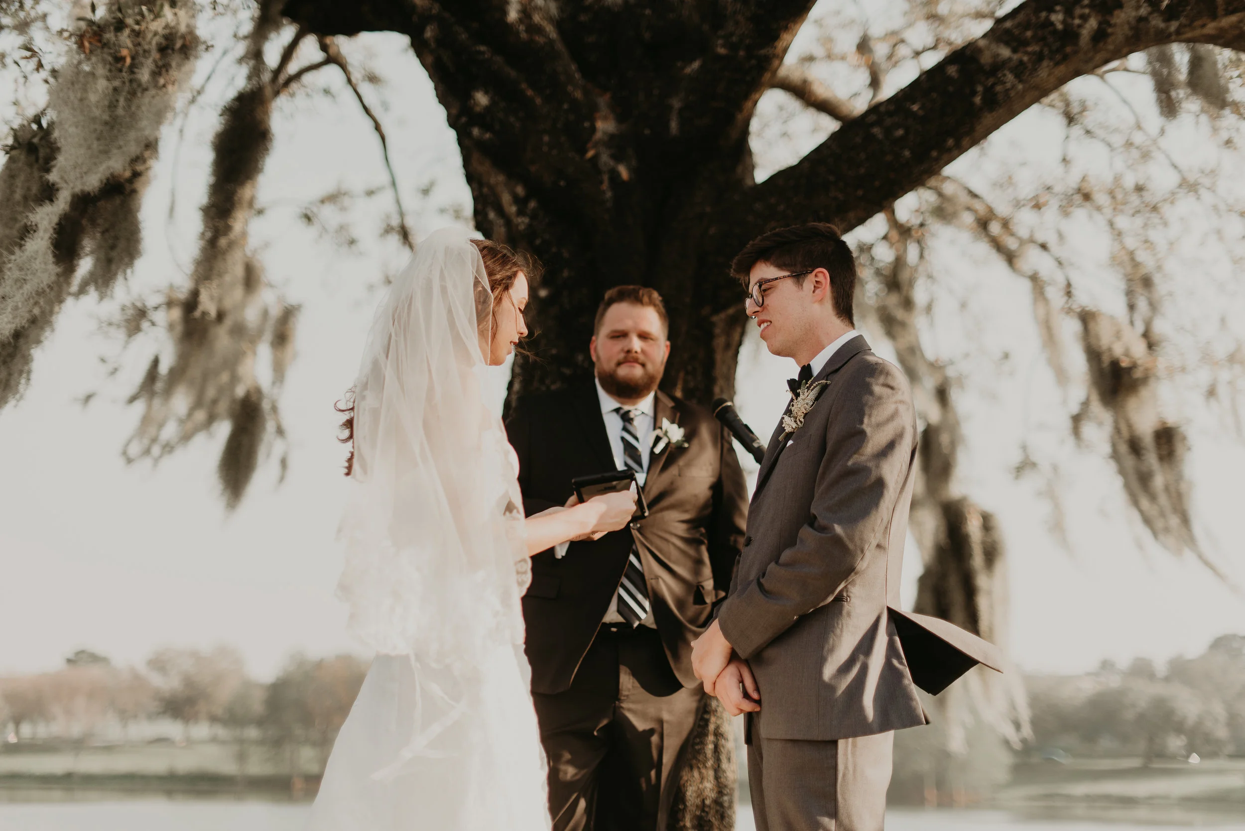 Bride and groom wedding ceremony at MetroWet Golf Club