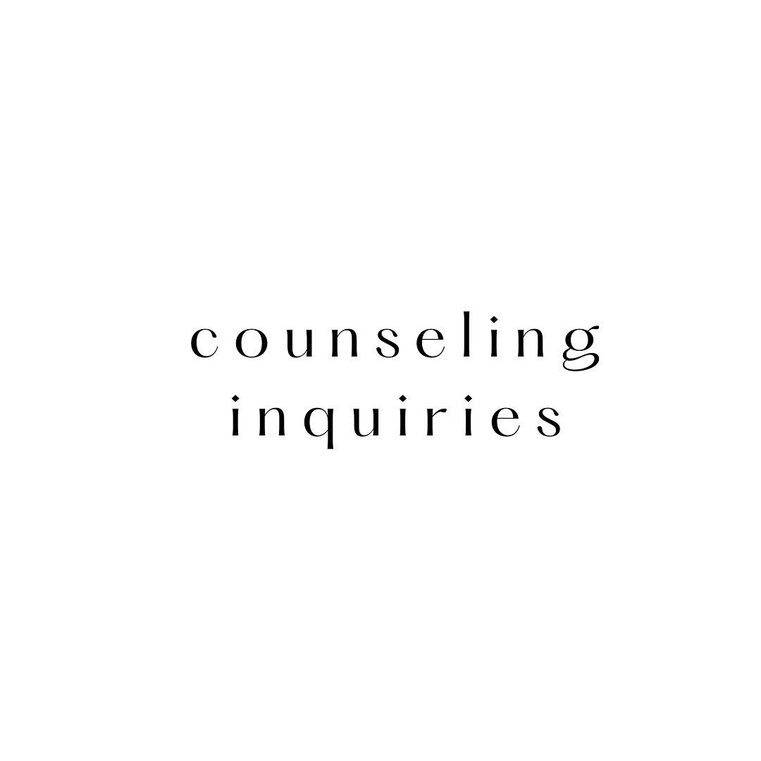 // Please email rona.counseling@gmail.com for all counseling inquiries.
.
// I&rsquo;ve received DMs requesting counseling and *I honor your courage in reaching out.* 
.
// Some important information:
.
1. I am able to take on a limited number of new