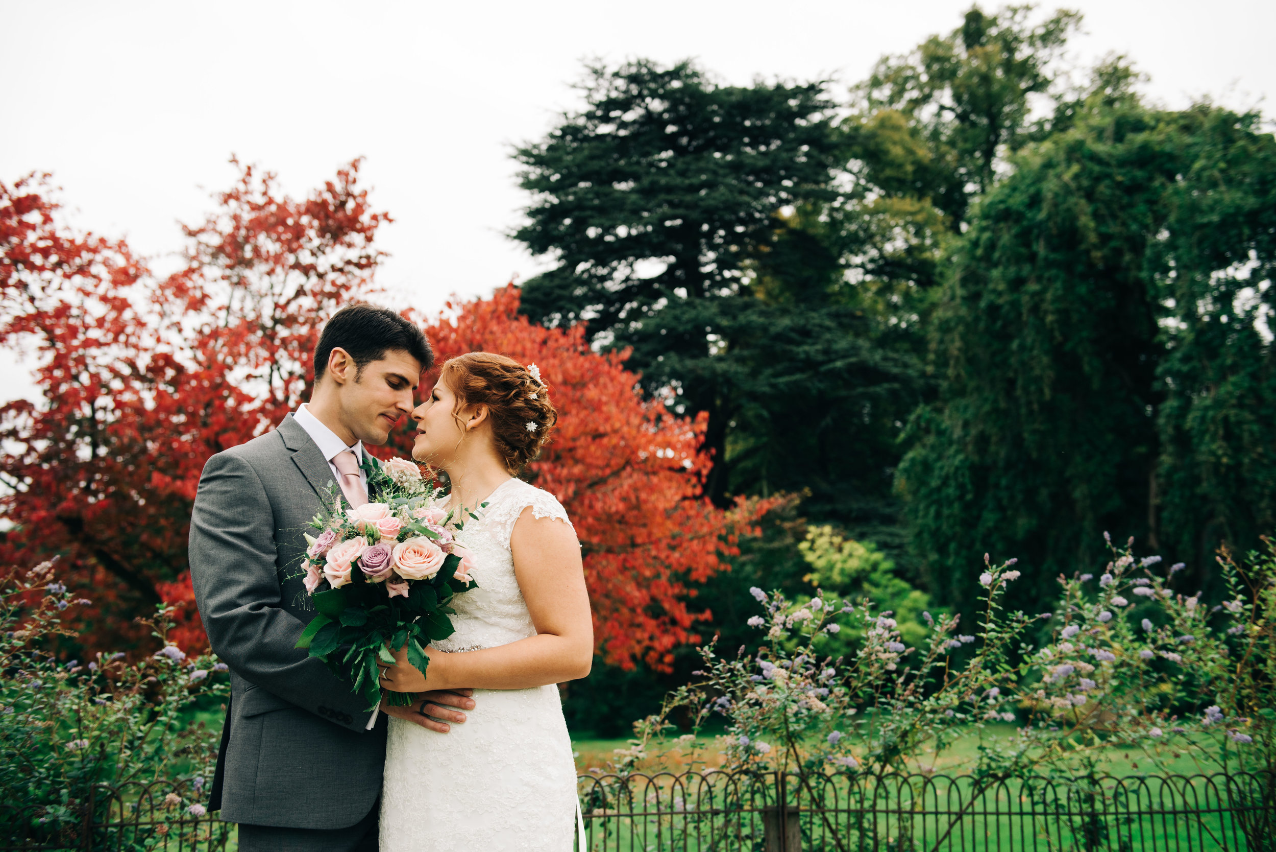 Norwood Park County House, Southwell, Nottingham. Jo &amp; Danny in the gardens. Coales Capture Weddings 