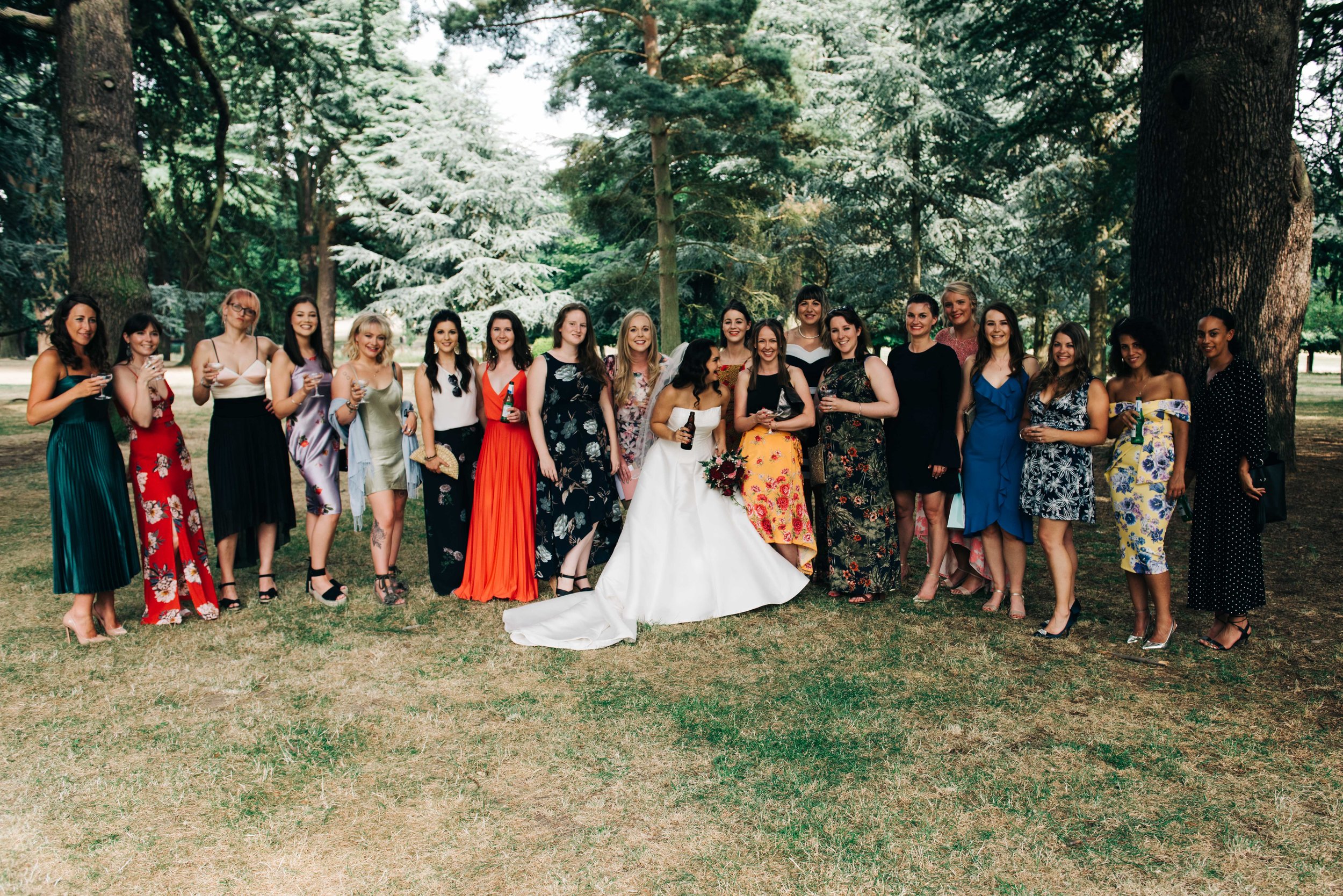 Wollaton Hall Gardens, Nottingham. Sophie and her ladies. Coales Capture Wedding Photography 