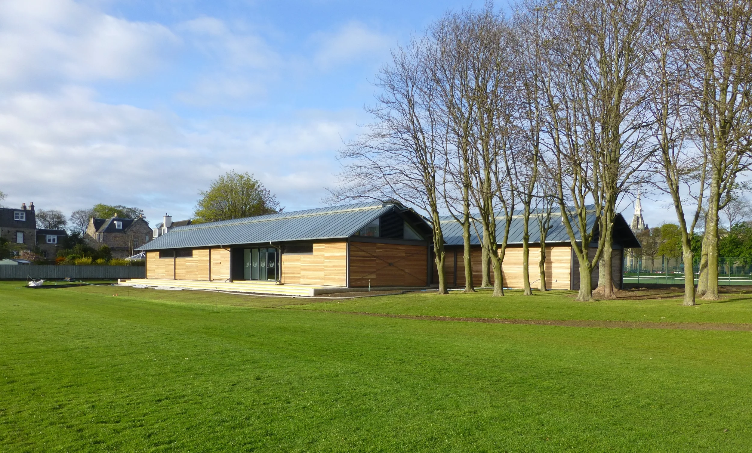 The Edinburgh Academy Hockey Pavilion. Designed by Richard Murphy Architects with Create Engineering.