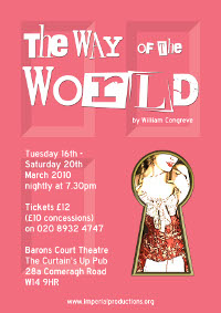 Petulant - 'The Way of the World' - Barons Court Theatre 2010