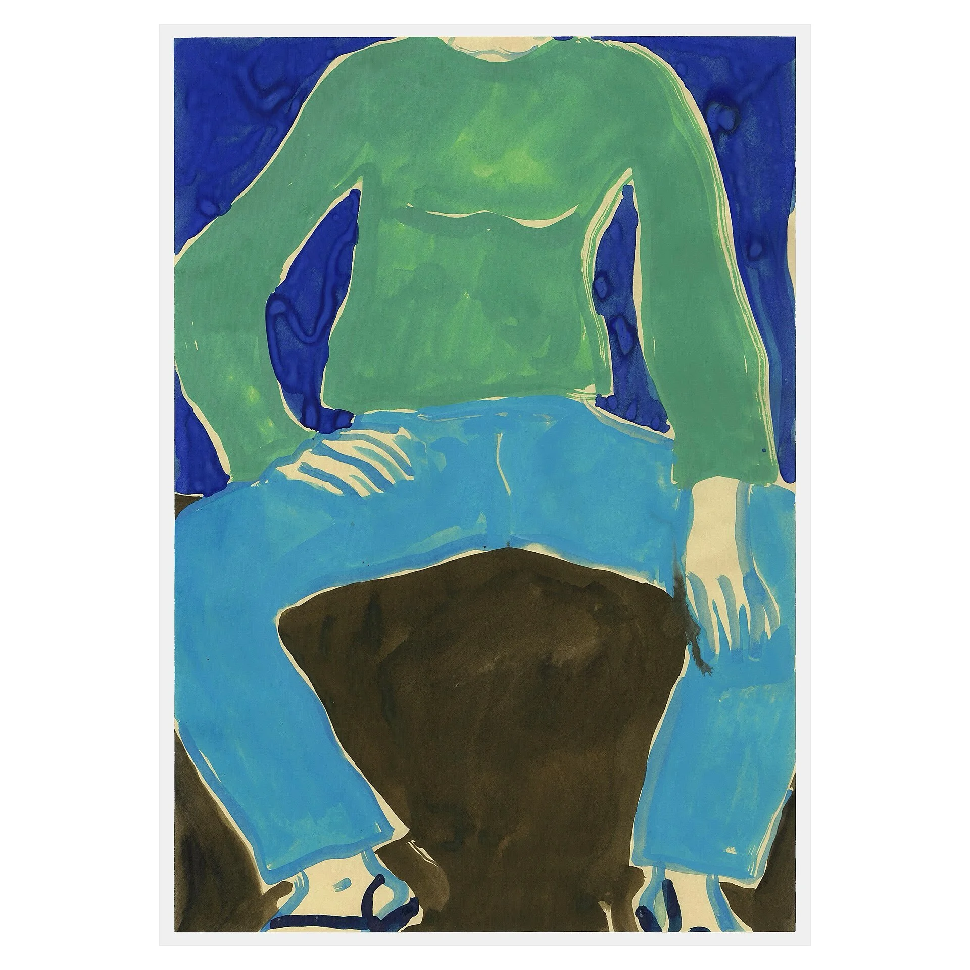Last couple of days of Common Hours at This House gallery, Stroud ~ open today and tomorrow 10am - 4pm 
works on paper and textiles ~ framed and unframed ~ worldwide shipping possible 

figure sitting in blue and green
gouache on paper

@this___house