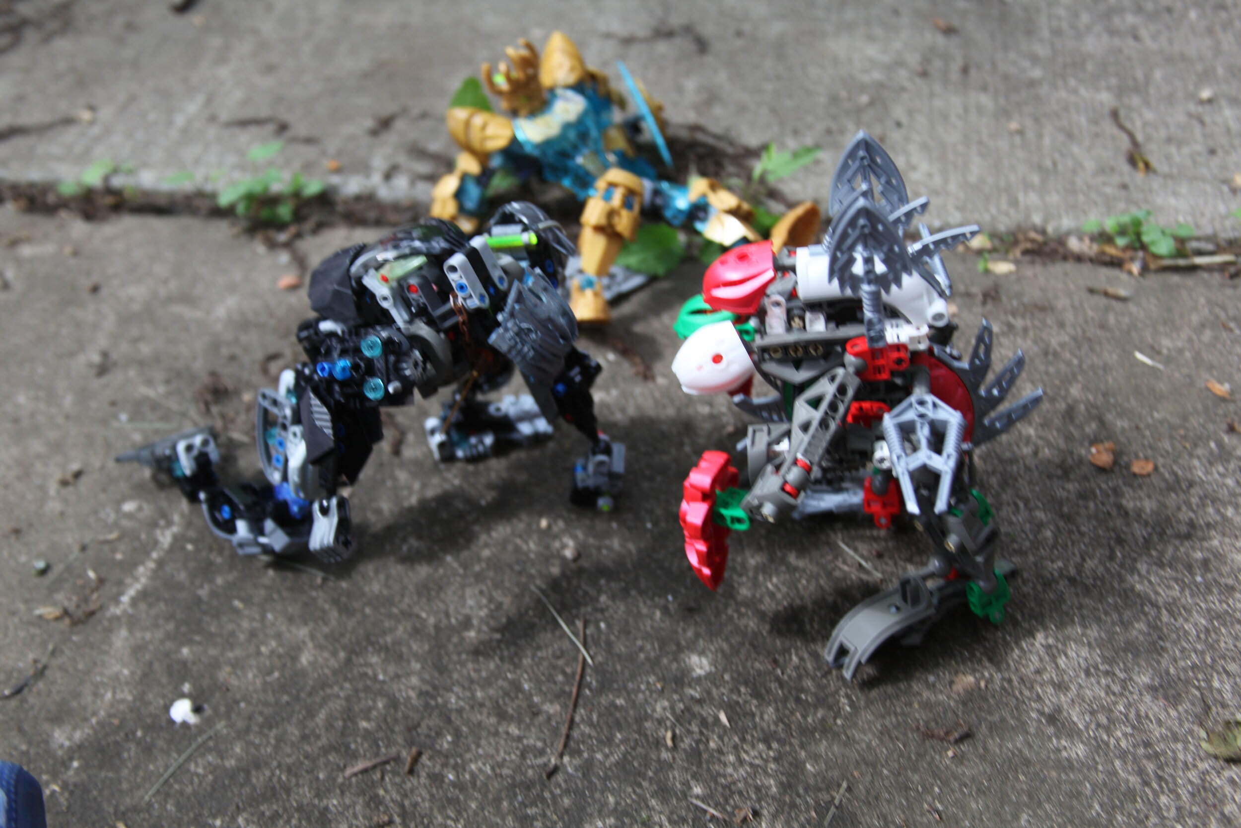  Bewildered by its preys apparent lack of movment, the Kaita stares with three pairs of eyes all trained on Sylus, Ekimu awakens to see the blurry image of what appears to be toa Sylus and some bizzare festively colored creature) 