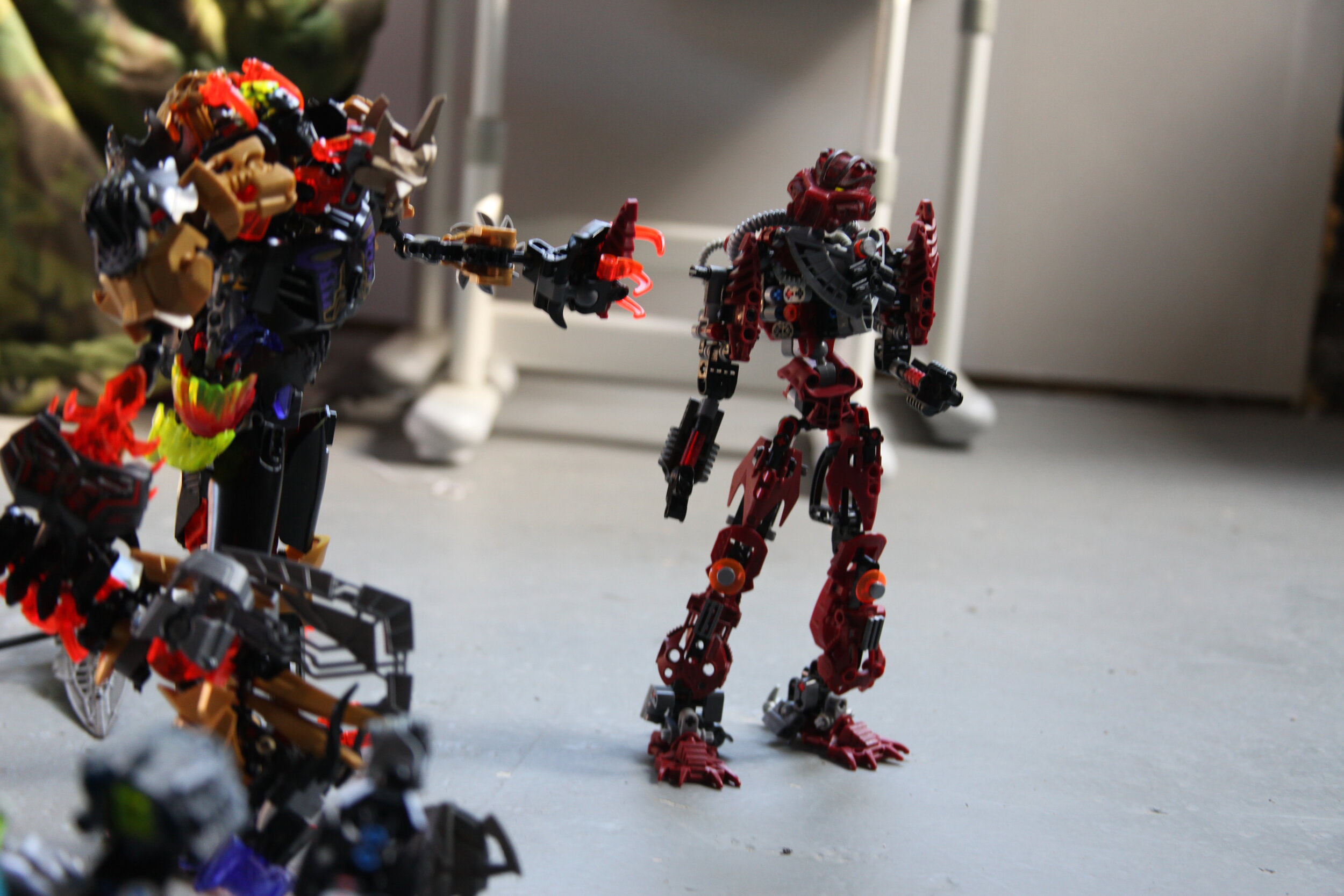  Sylus:”He never said anything during our fight but he spoke to me in my head.”  Ekimu:”Really? what did he tell you?”  Sylus:”About being a toa regardless of where you come from or what you look like, though I never really got his name, but I think 