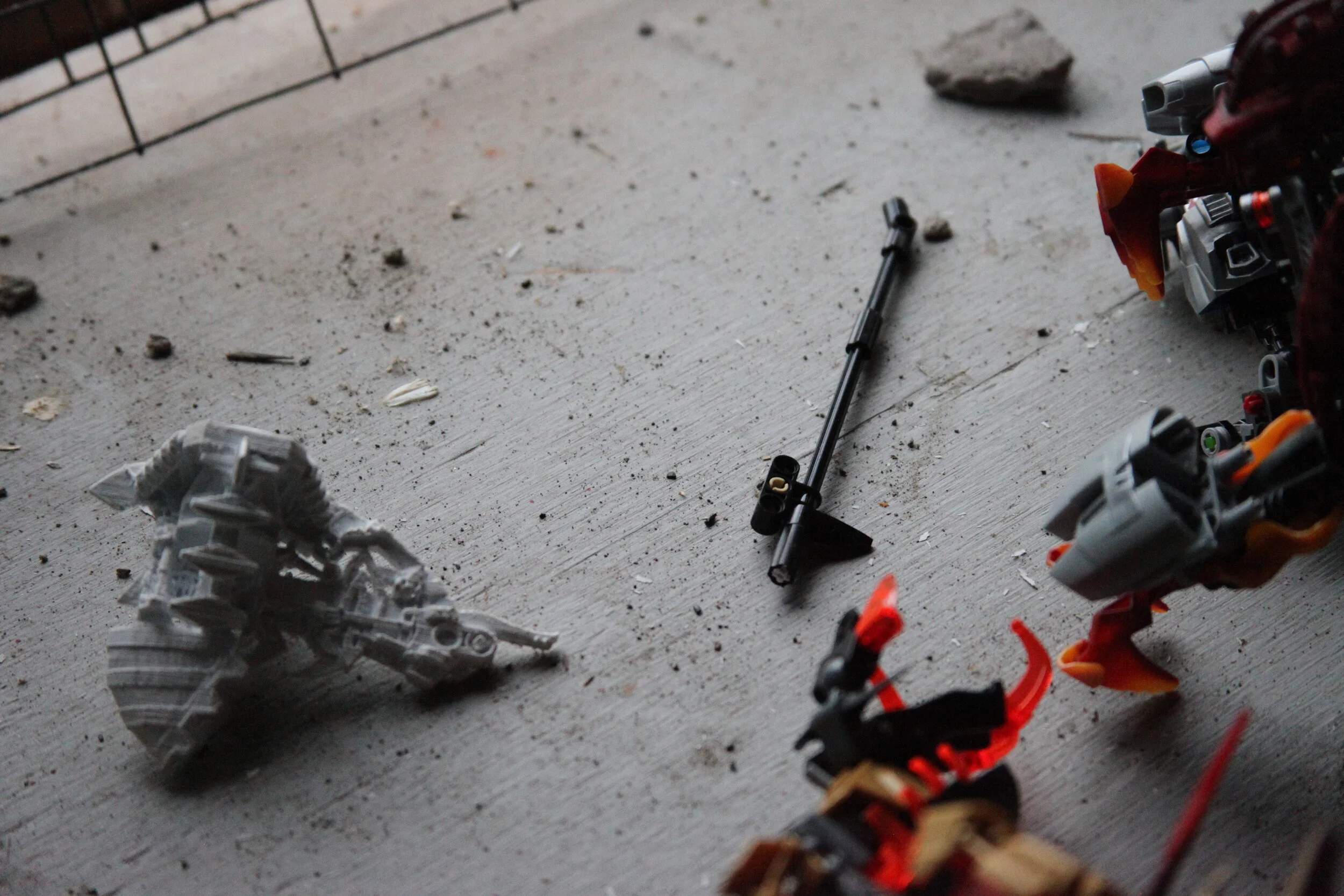  (Dameta reaches for his hammer only to find it snapped at the base, Makuta’s heavy armored claw had broken it in the fall)  {breathes in} (“DAMMIT!”) 