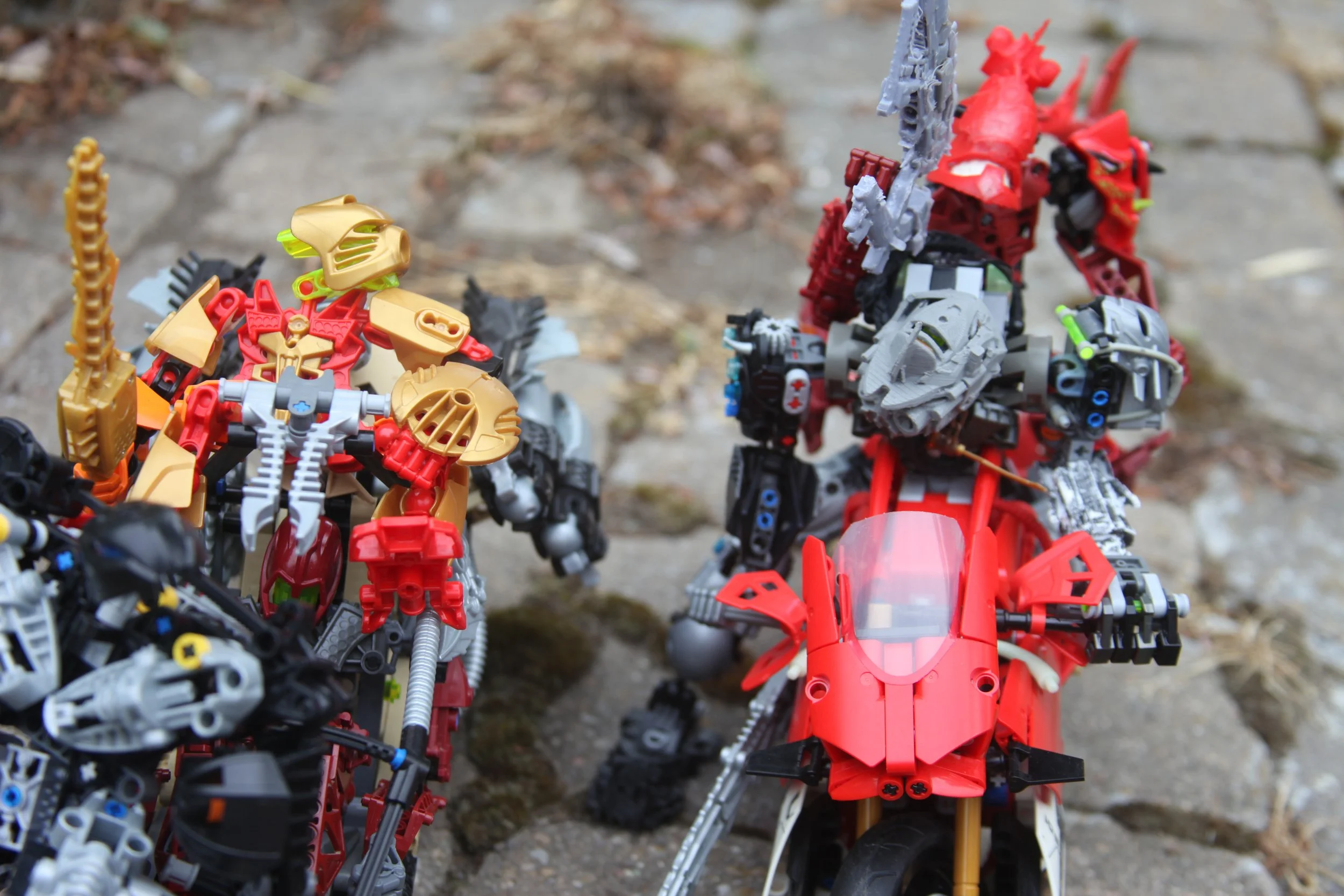  Tahu:”Sylus, Izrahm, how are things on your end?”  Izrahm:”Smooth sailing so far! we’ll strangle that spineless coward’s neck before sunset!”  Tahu:”Hmm, forget I asked, Where did you get that bike?”  Sylus:”They sold all my stuff except for the mas