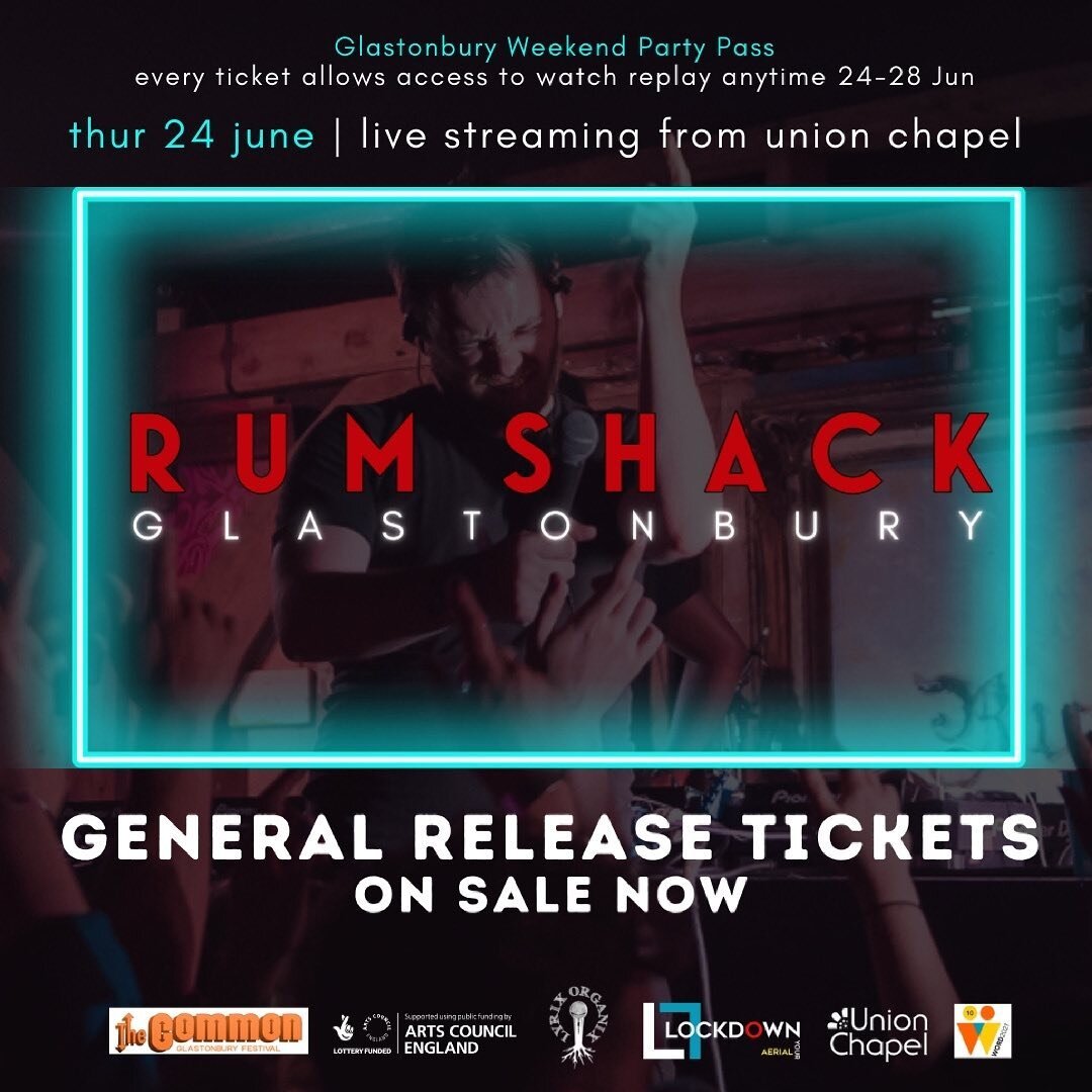 Super excited to be broadcasting our first ever live stream tomorrow in conjunction with @rumshackglasto @lyrixorganix &amp; @brokentoyfilms TICKETS are still available link in bio ⬆️ 
.
.
The mighty @rumshackglasto brings Glastonbury Fest to your li