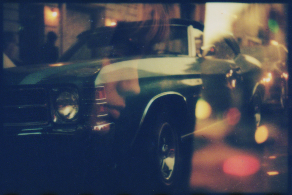 Double exposure on 35mm red-scale negative