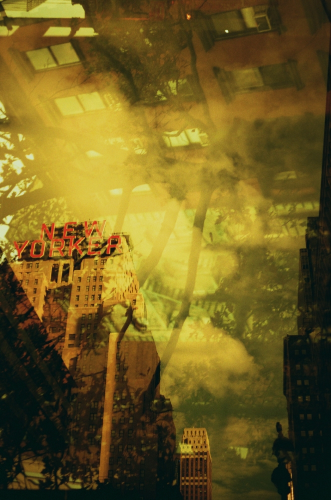 Double exposure on 35mm red-scale negative
