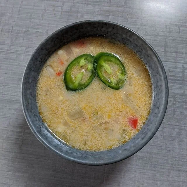 Good Afternoon. Today we have a Jalapeno Corn Chowder for a special. Have a great Tuesday