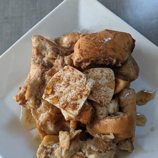 Good Morning. Today's specials are French Bagel Toast Casserole and a Veggie Frittata, both served with Breakfast Potatoes. Don't forget about our $5 Bloody Mary's, Screwdrivers and Adult Shaved Ice. Have a great Saturday