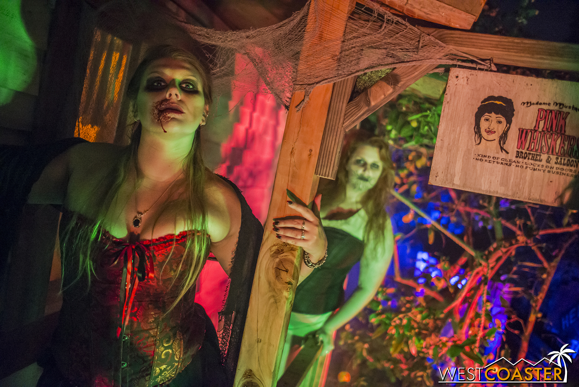 The Soiled Doves entice guests/victims from last year's Higgins Manor home haunt. (Image courtesy of Midsummer Scream and also originally Westcoaster last year before the web site kaputz.)