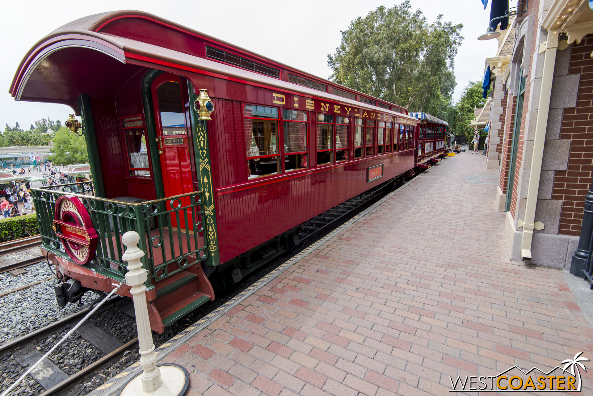  As long as it isn't raining or too warm, the Lilly Belle is parked on the tracks for public viewing. 