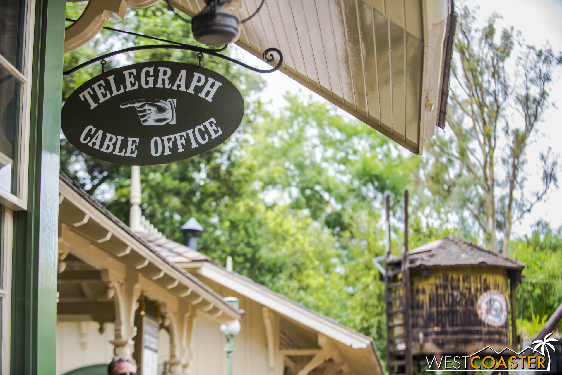  Here's the telegraph office where the morse code of Walt Disney's Disneyland opening day speech is broadcast. 