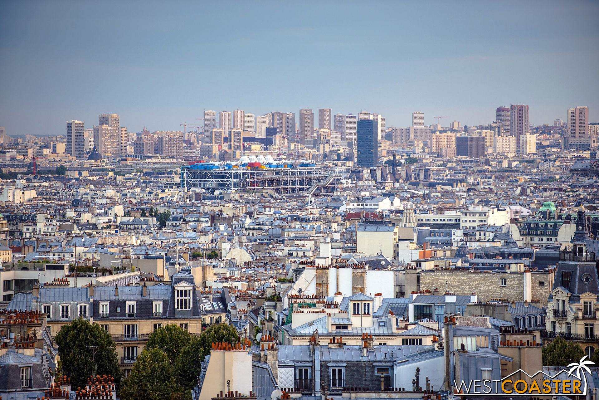 The Paris skyline as seen from Sacre Coeur cathedral.