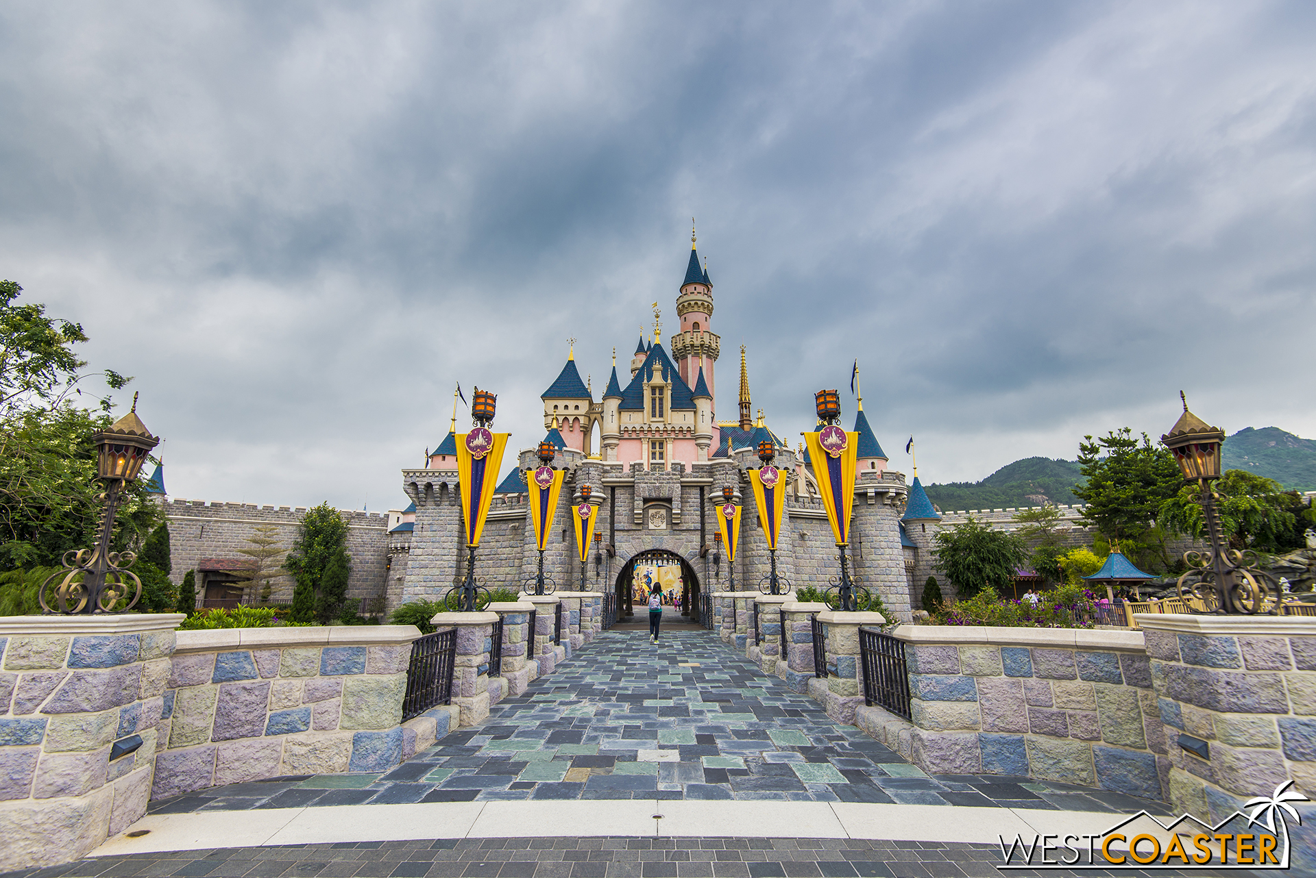 Hong Kong Disneyland shares a lot of similarities with the original Disneyland but might have the best natural setting of any Magic Kingdom park.