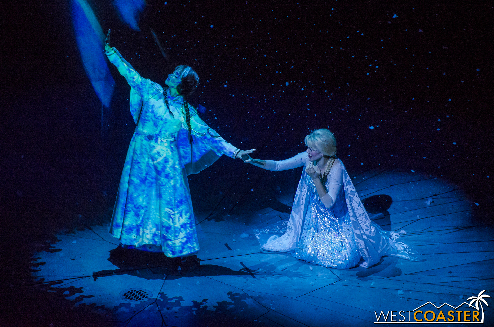 The sword was enchanted, though, so rather than cleave our heroine, it simply turns her into ice.