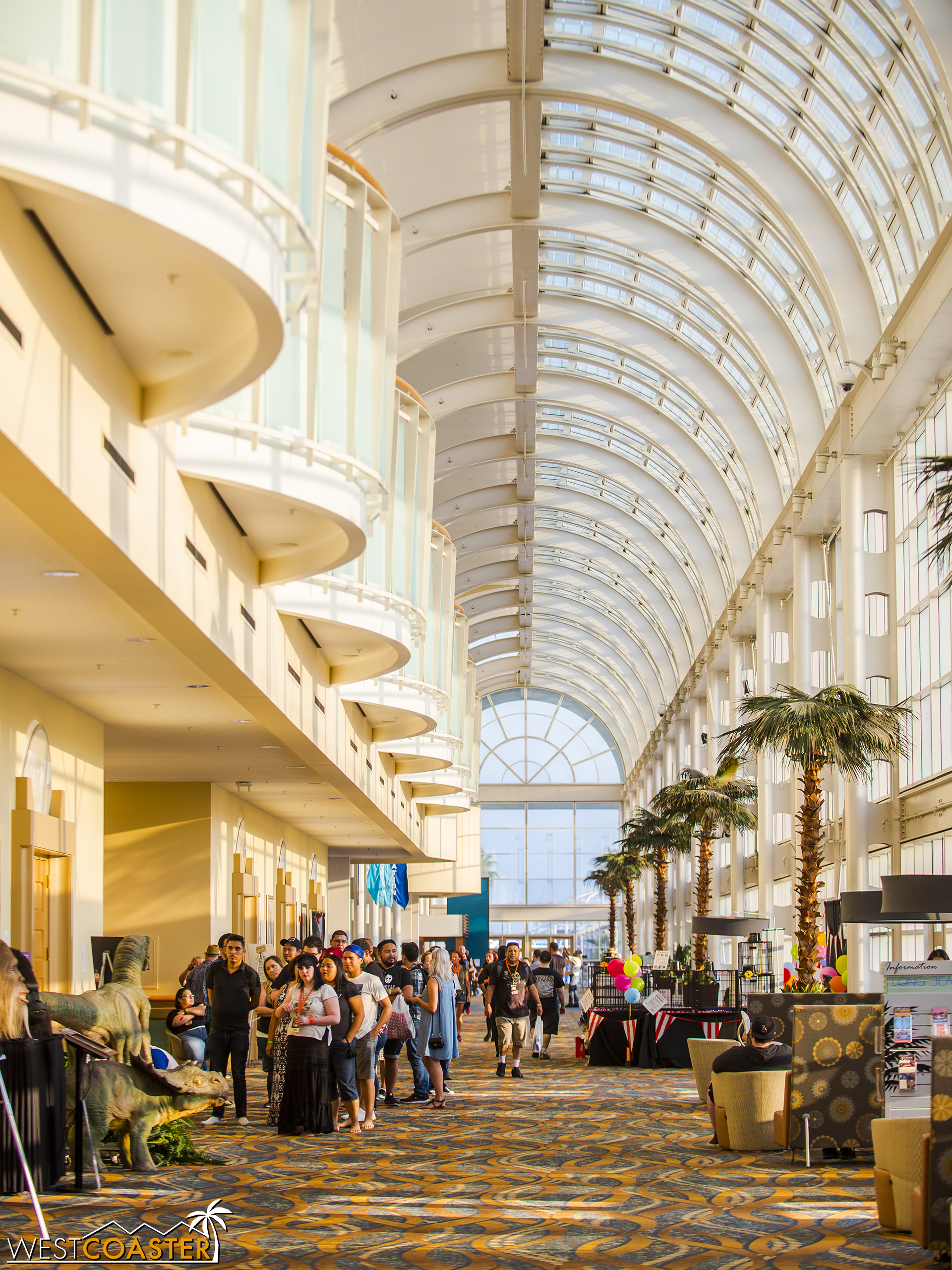 Golden hour at the main promenade of the Long Beach Convention Center.