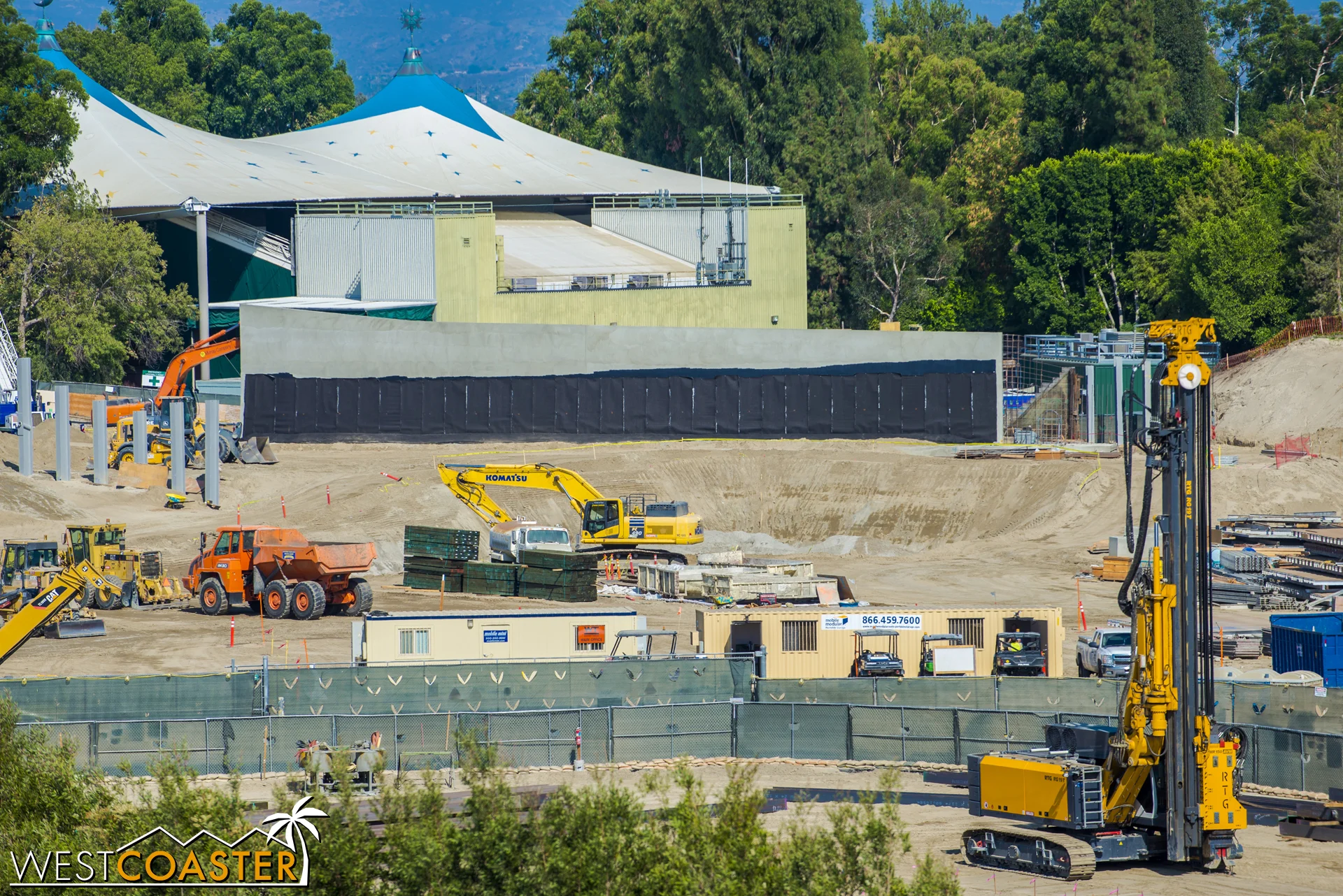 Some waterproofing at the big retaining wall for future backfilling?