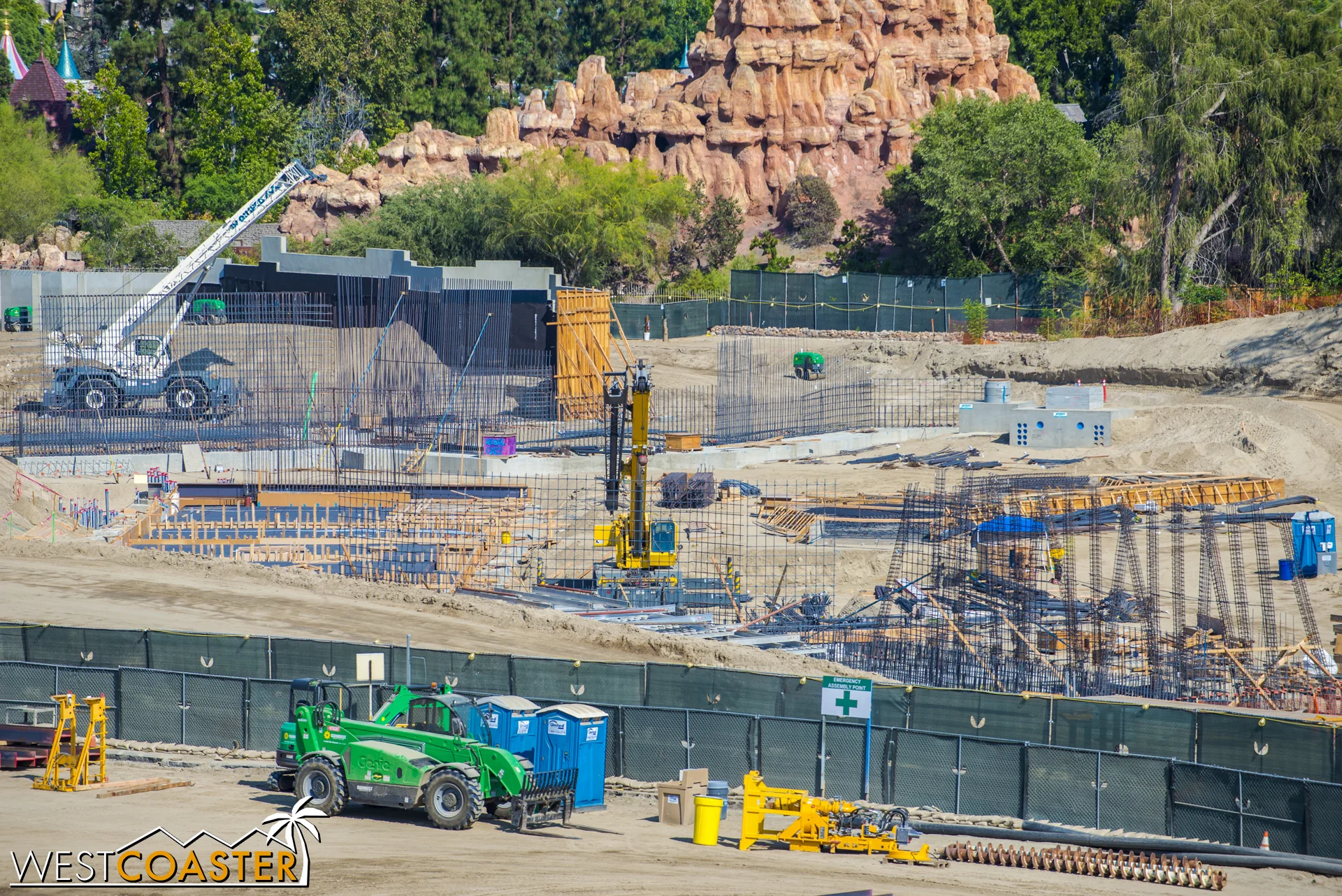 Lots of foundations and slabs being prepared.