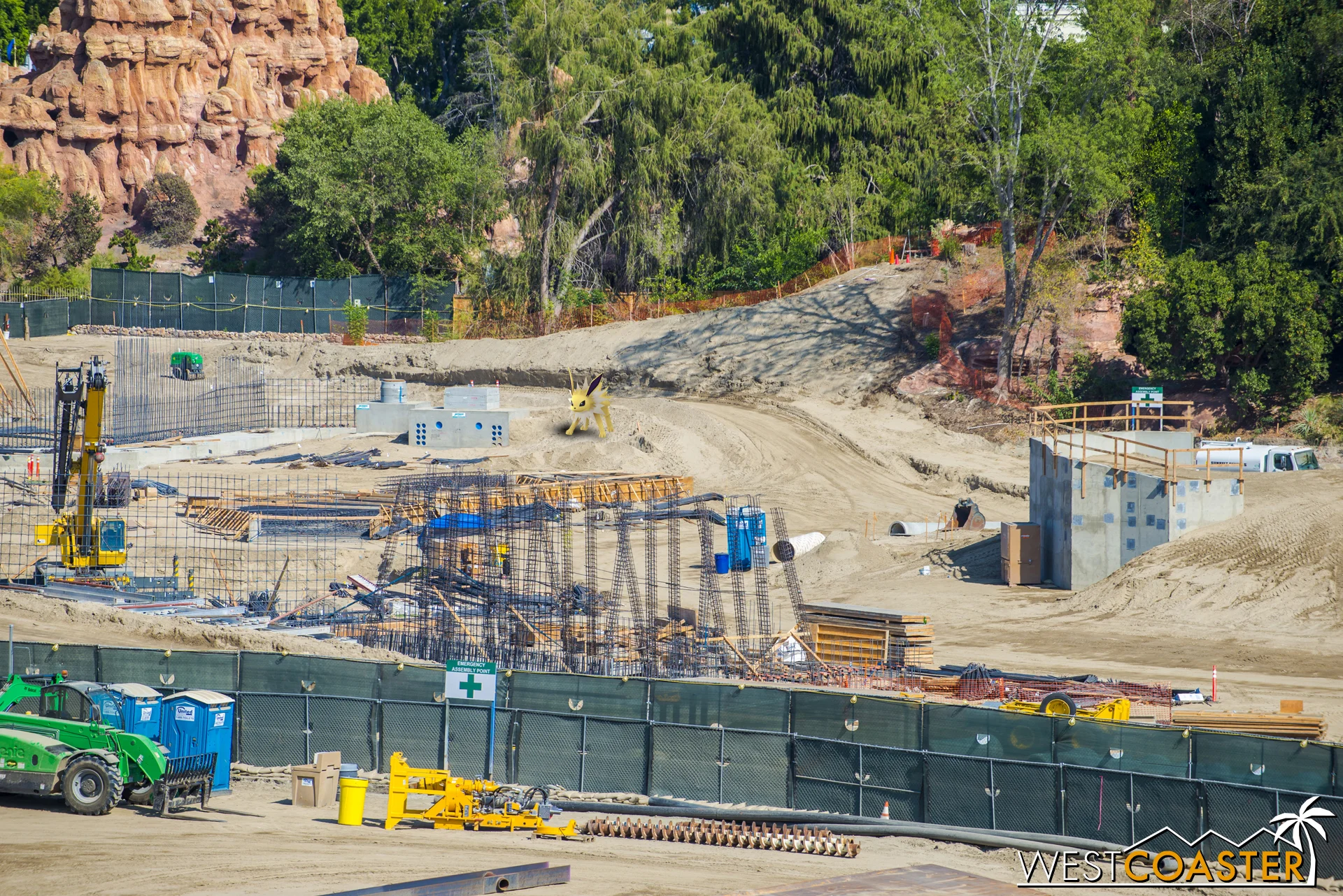 And I think the concrete box with the blue holes in it might be an electrical vault or enclosure of some type.