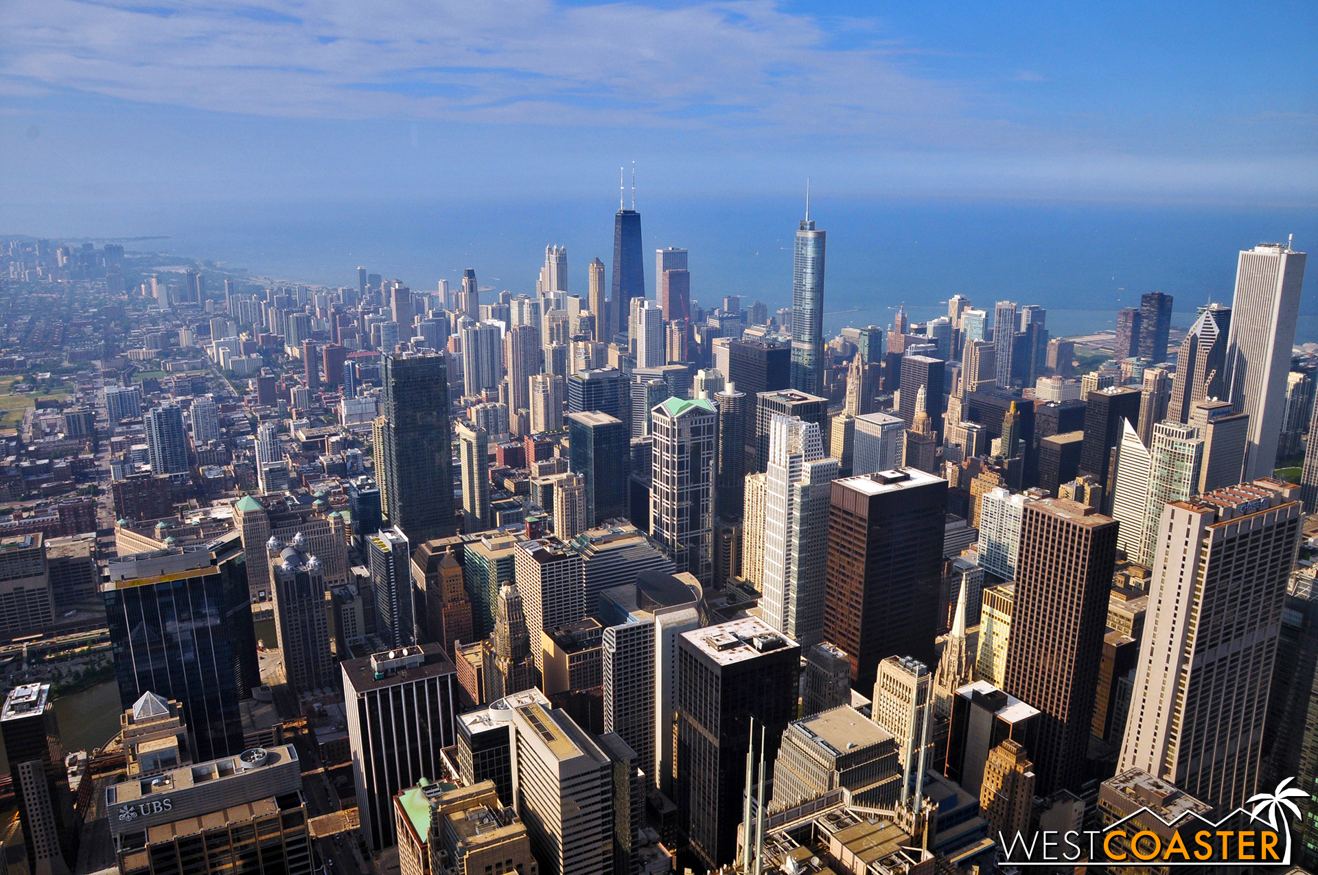 The Chicago skyline as viewed from the Willis Tower.