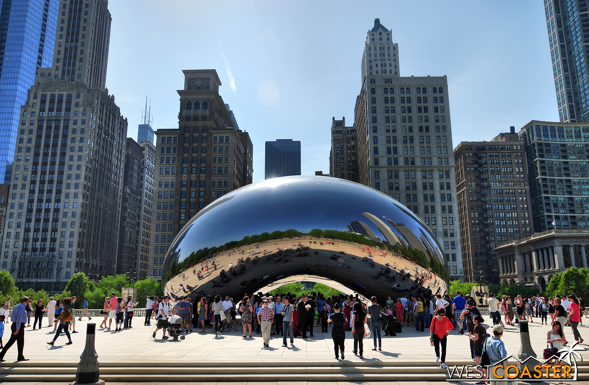 Anish Kapoor's Cloud Gate sculpture has become an icon for the city.