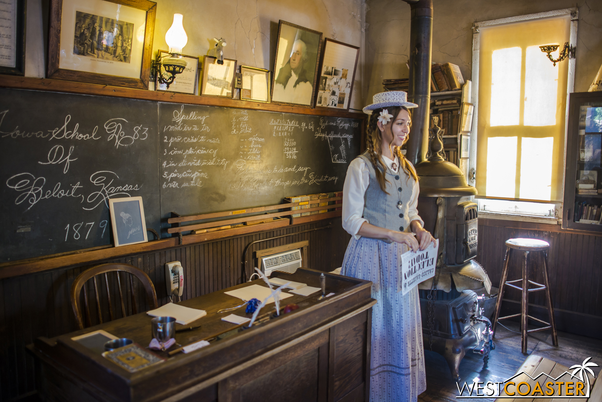  Just as a teacher would in the 1800s, Miss Sierra actually gives teaching lessons inside the Schoolhouse. 