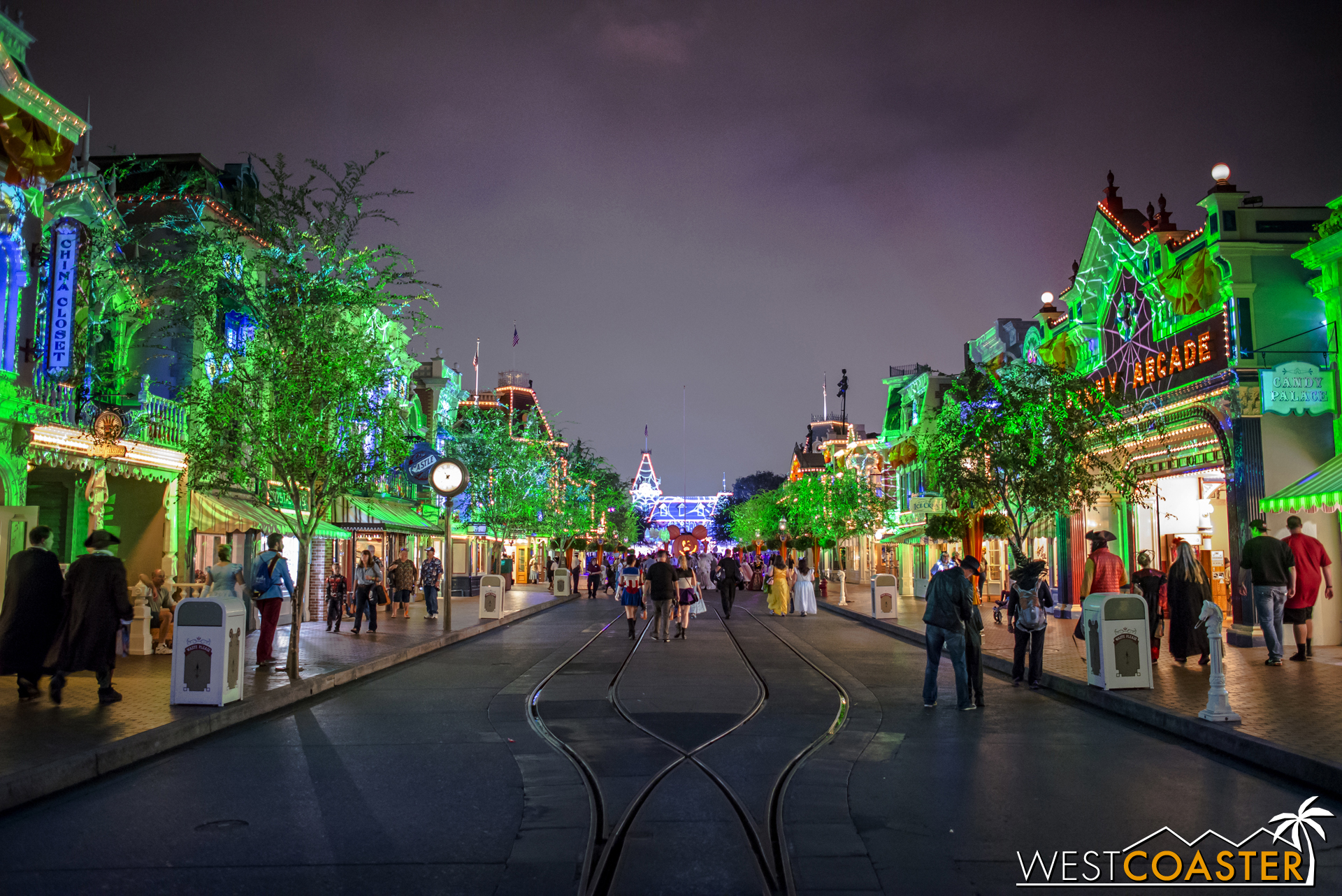 The Halloween projections on Main Street bring a wonderfully villainous feel.
