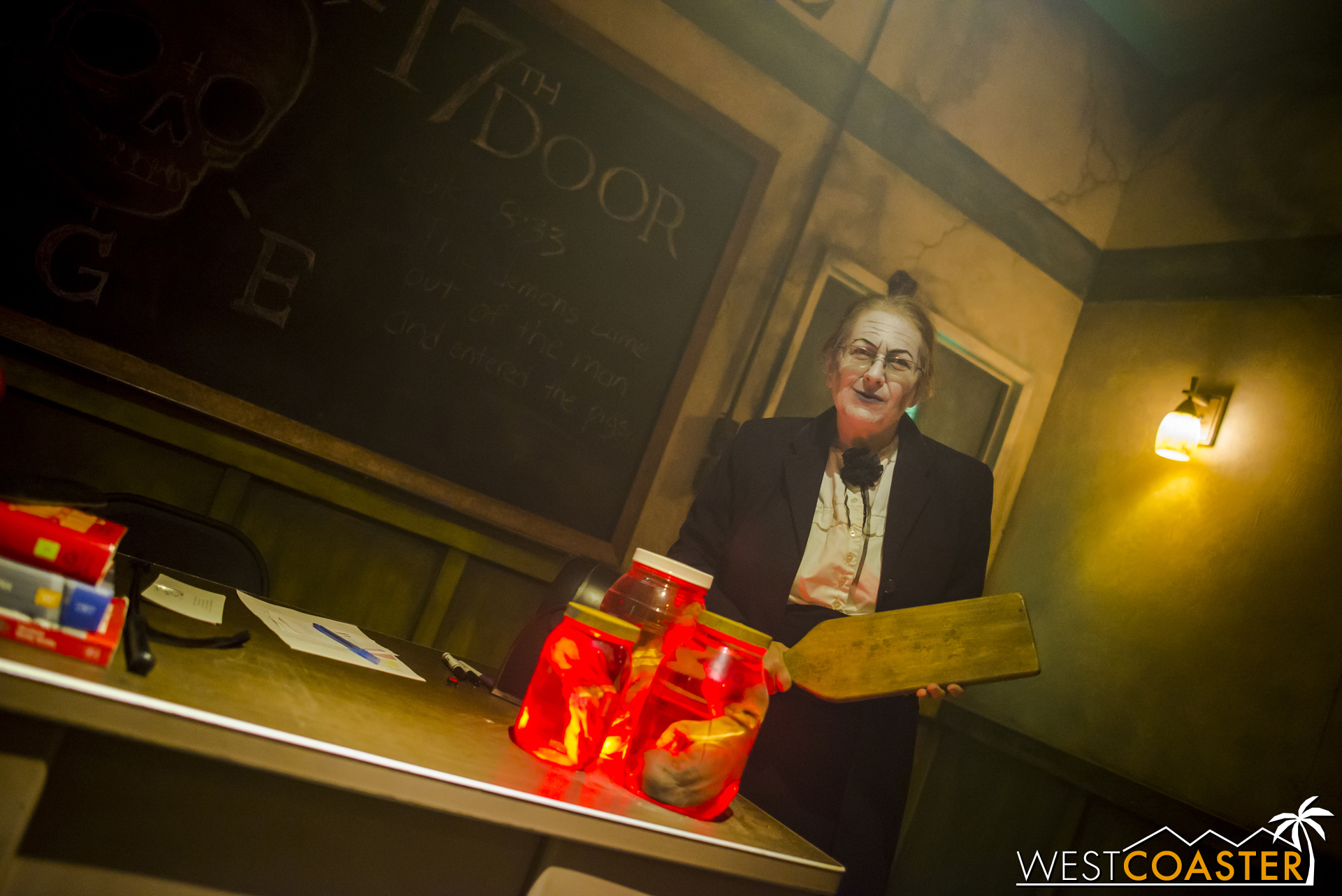 Class is in horrifying session once again at Gluttire University, part of The 17th Door haunt.