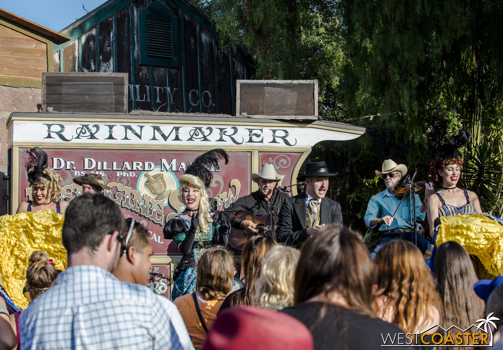  The Calico Saloon performers are on hand to take part in directing the dancing. 