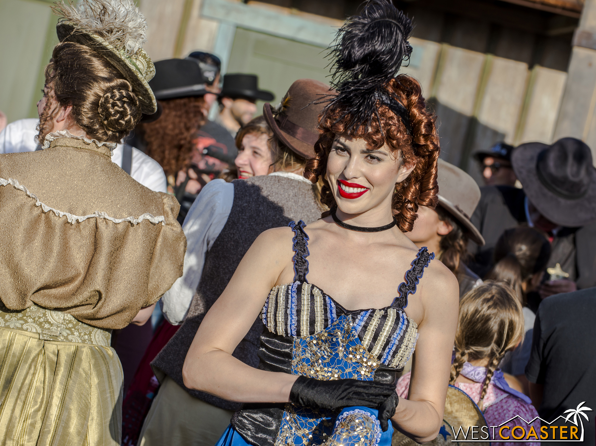  A Calico saloon girl looks on as the hoedown continues. 