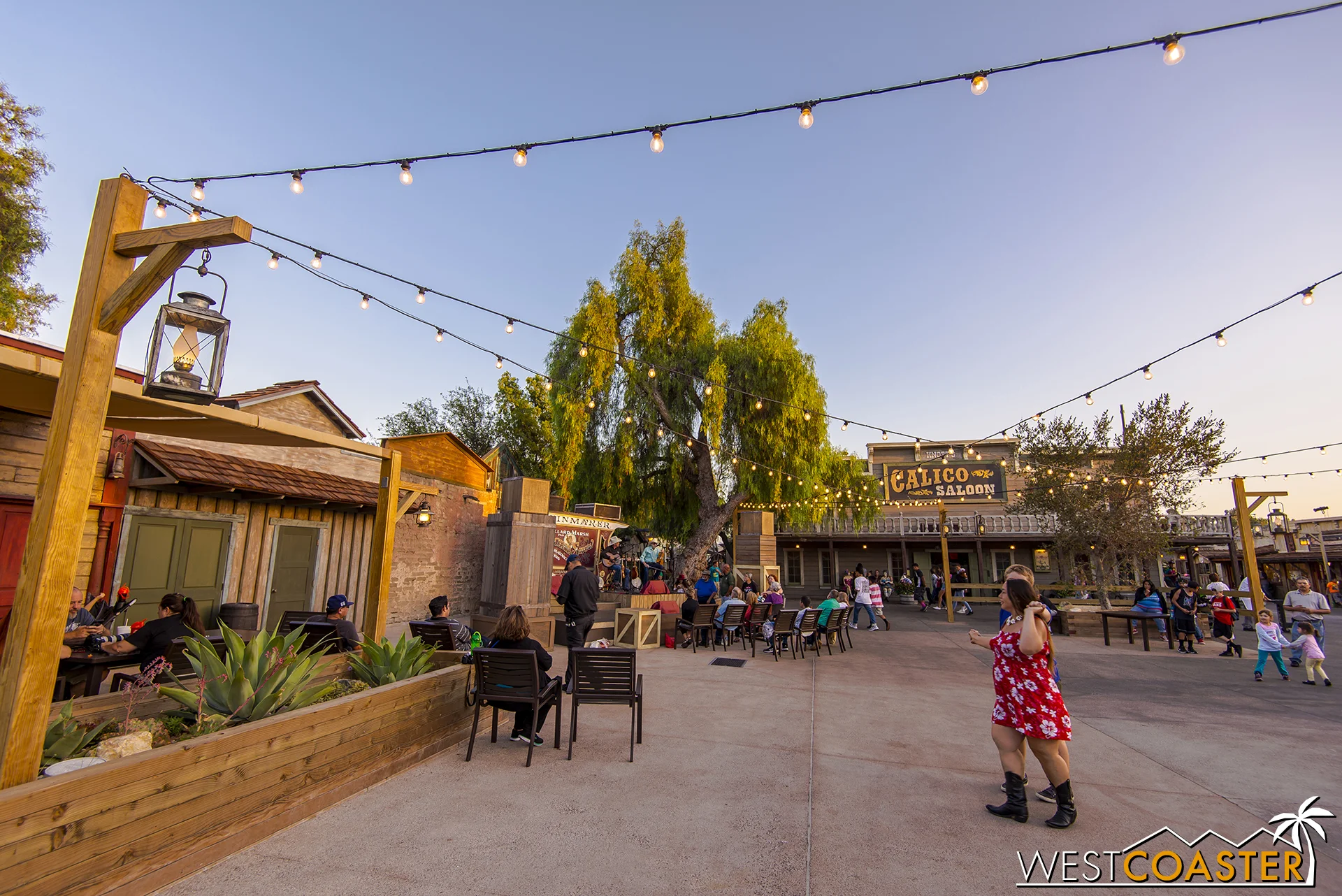 Calico Park in the evening, after the Ghost Town Alive! hoedown.