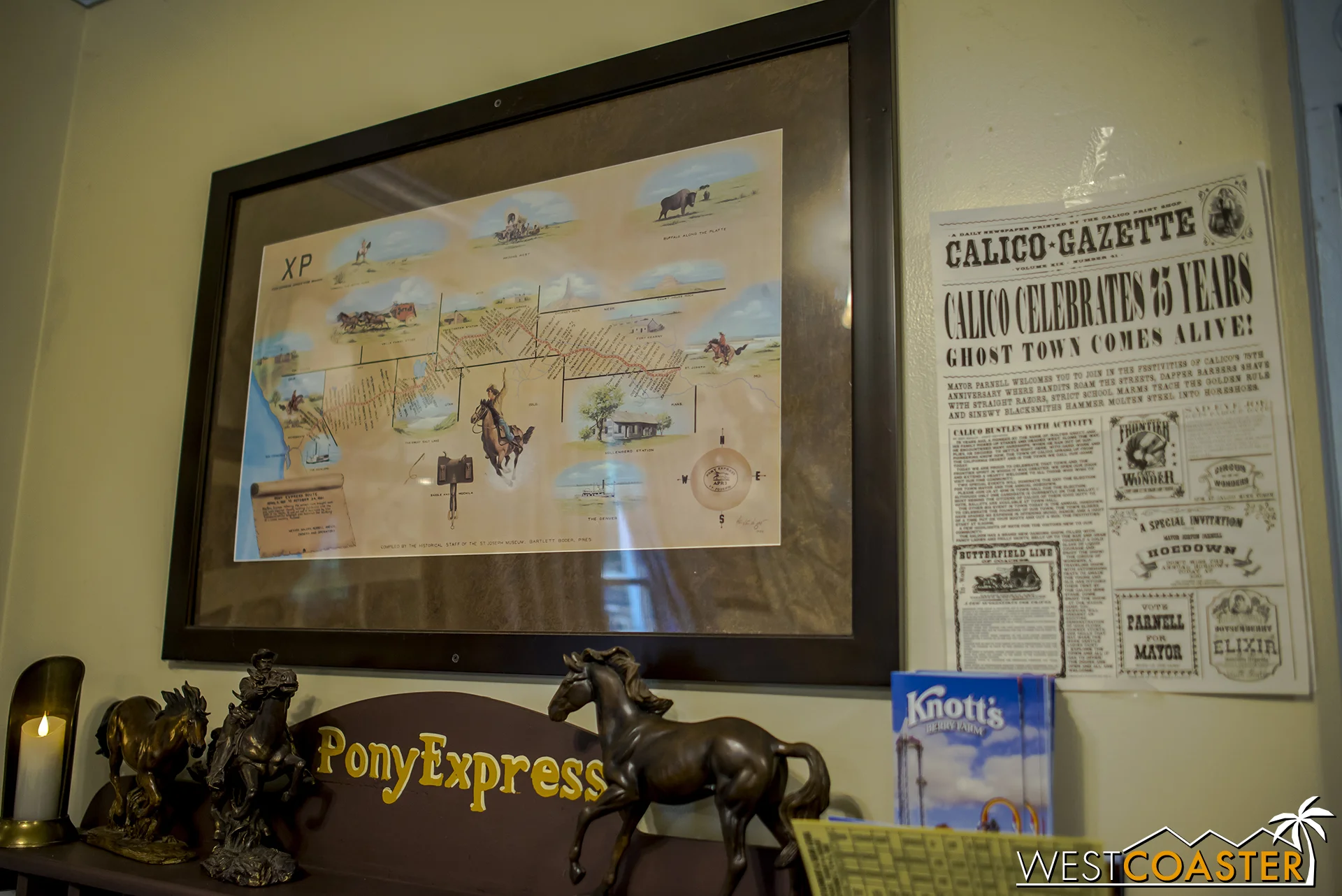 A map of the Pony Express.