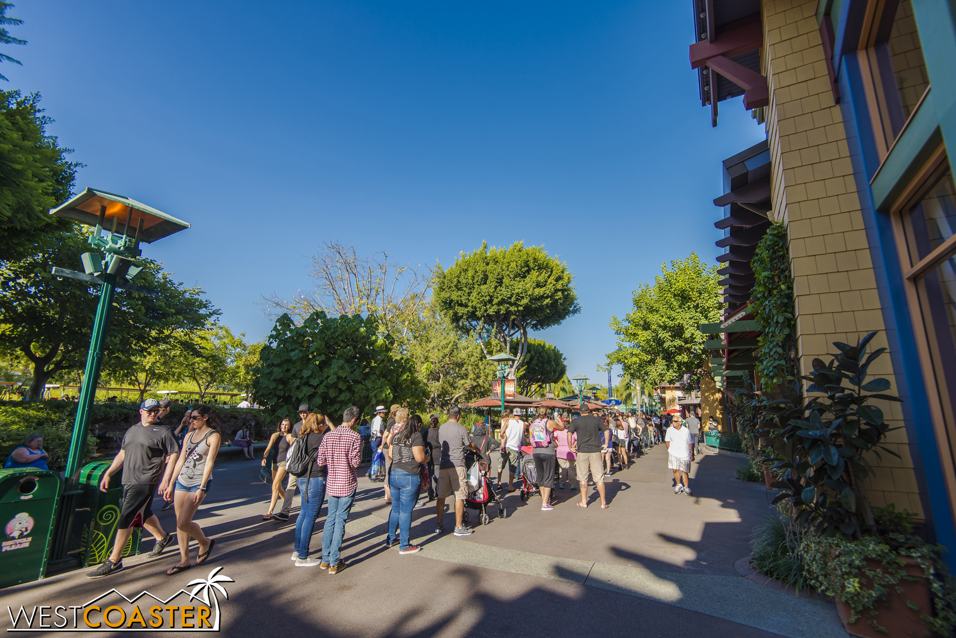 As a reminder, because of the metal detectors, the lines can get pretty long.&nbsp; In this case, the main Esplanade security check points had lines stretching back as far as the aforementioned World of Disney west entrance!&nbsp; It's not always li