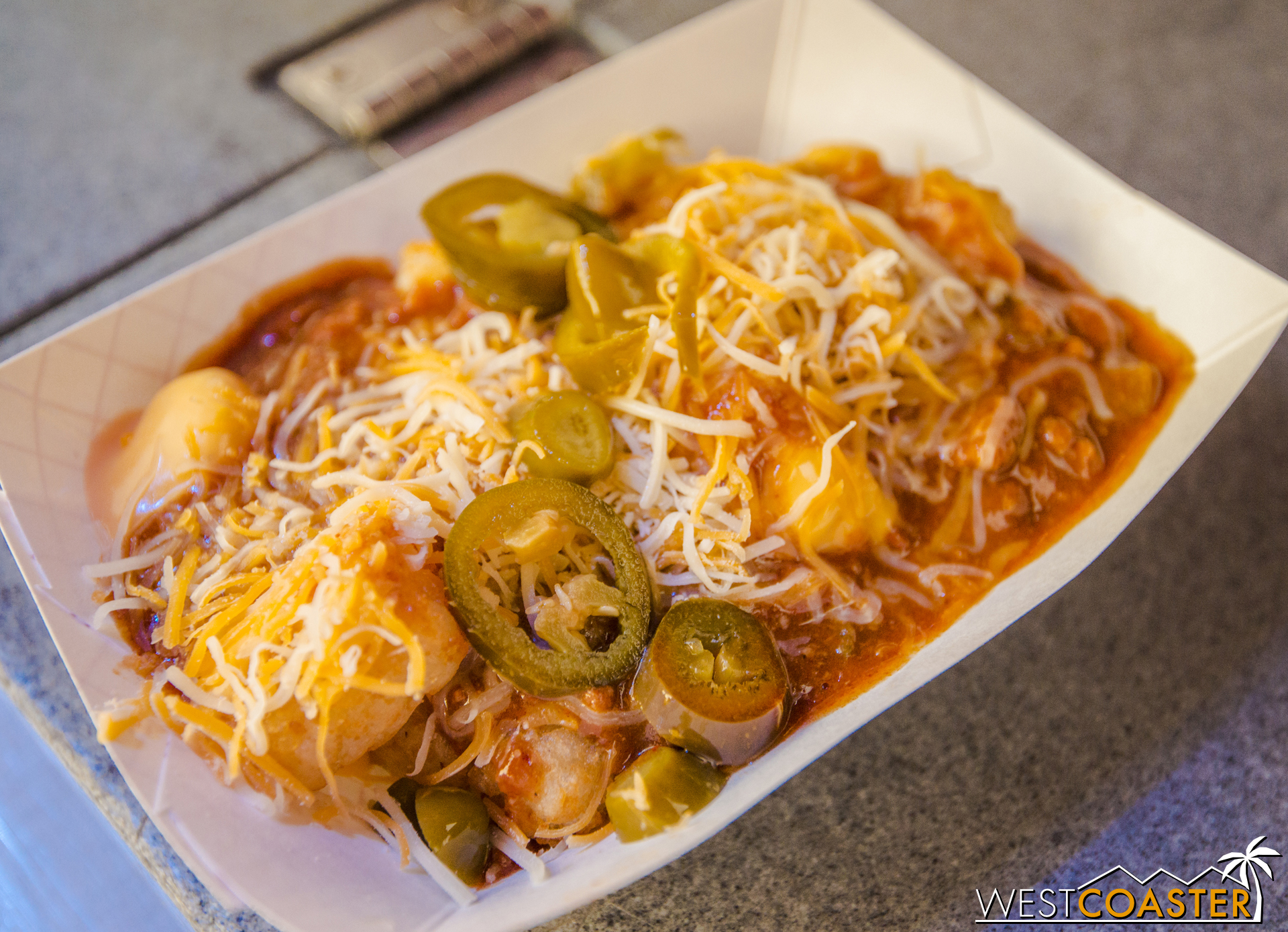  Tater tots. Chili cheese. Jalapeños.&nbsp; More cheese.&nbsp; GUIS, this is good.&nbsp; Fill your mouth holes with this!! 