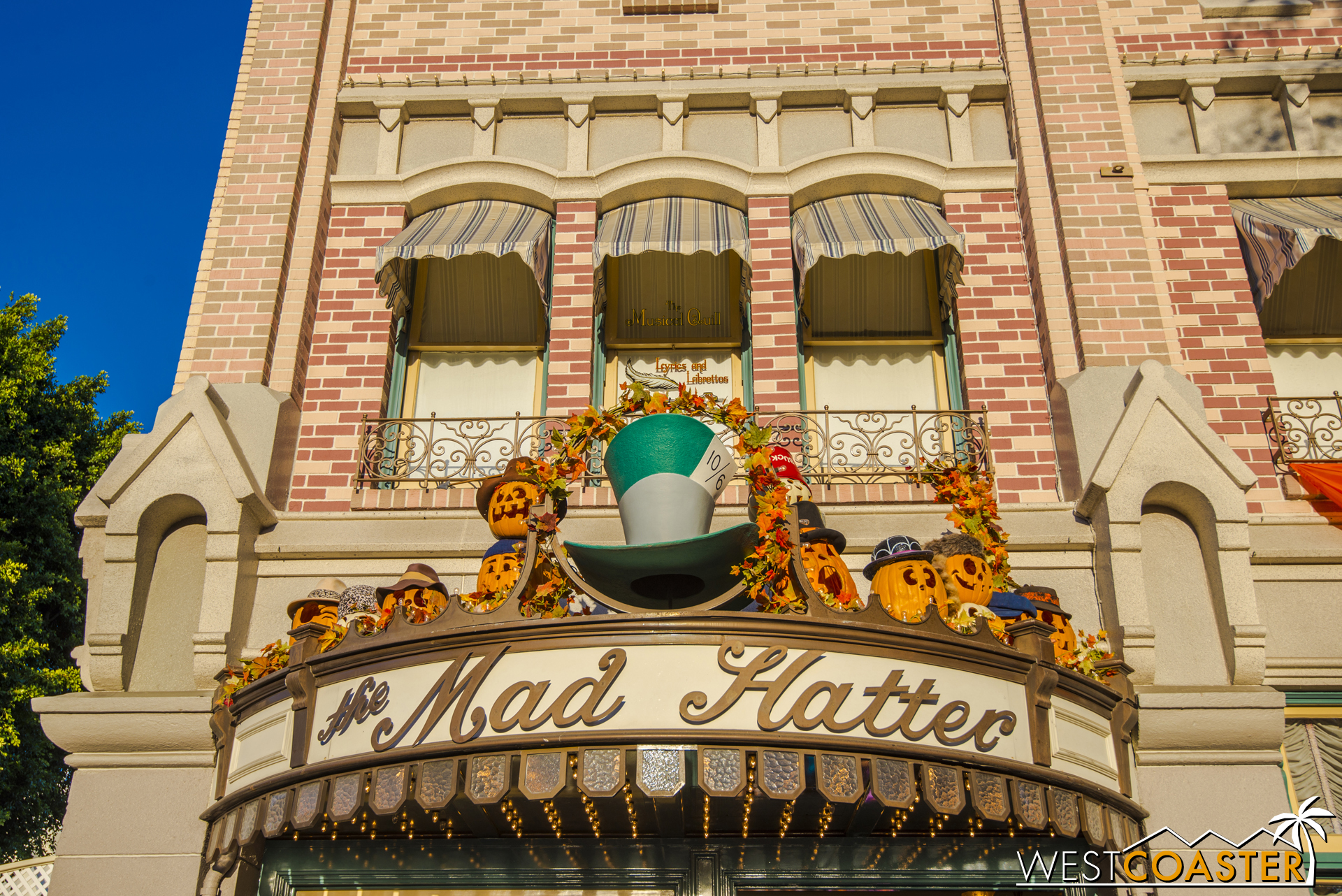  Smaller jack-o-lanterns dot the storefronts of Main Street. 