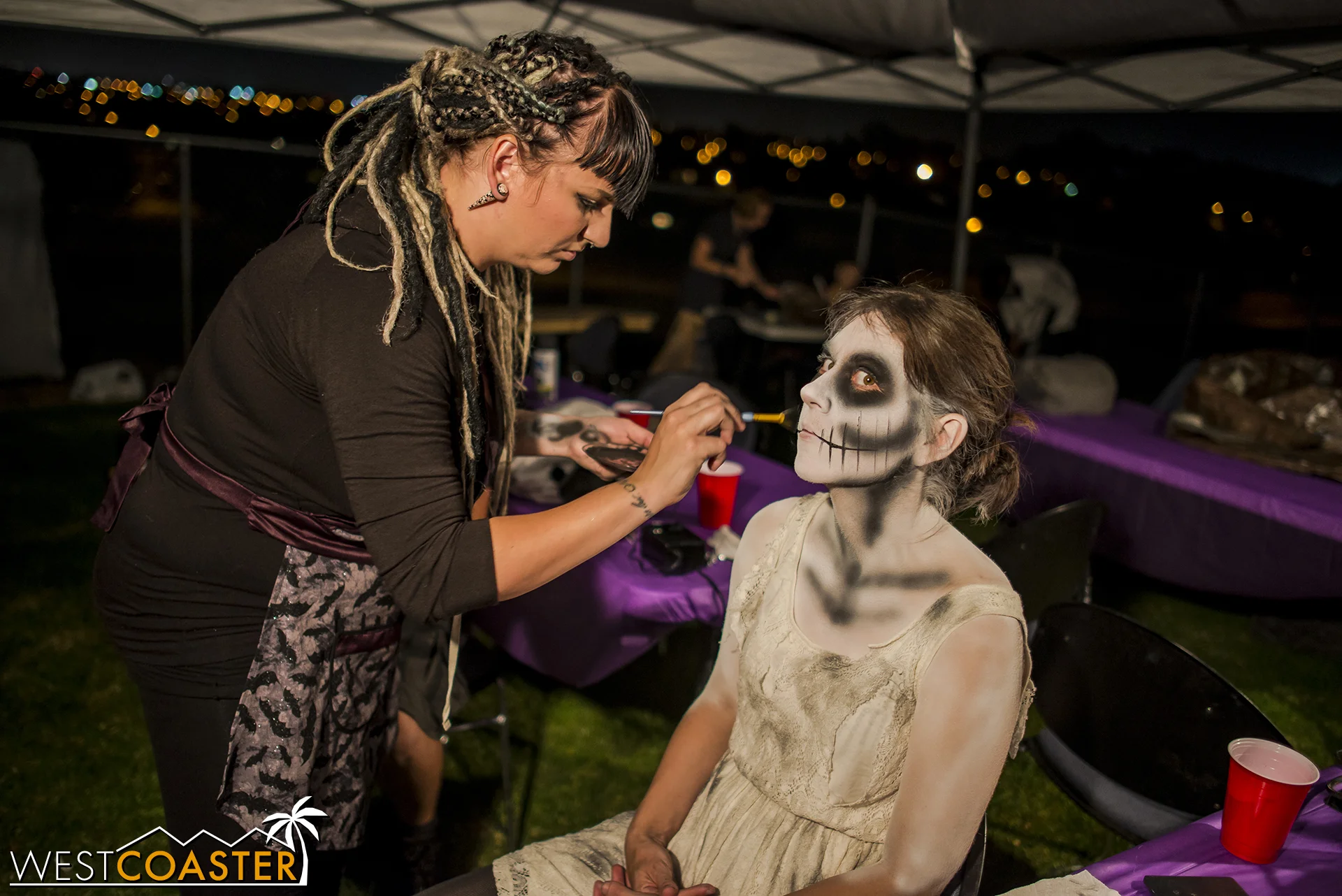 Going backstage... the Huntington Haunt made use of a lot of current and former Knott's Scary Farm monster and make-up talent.