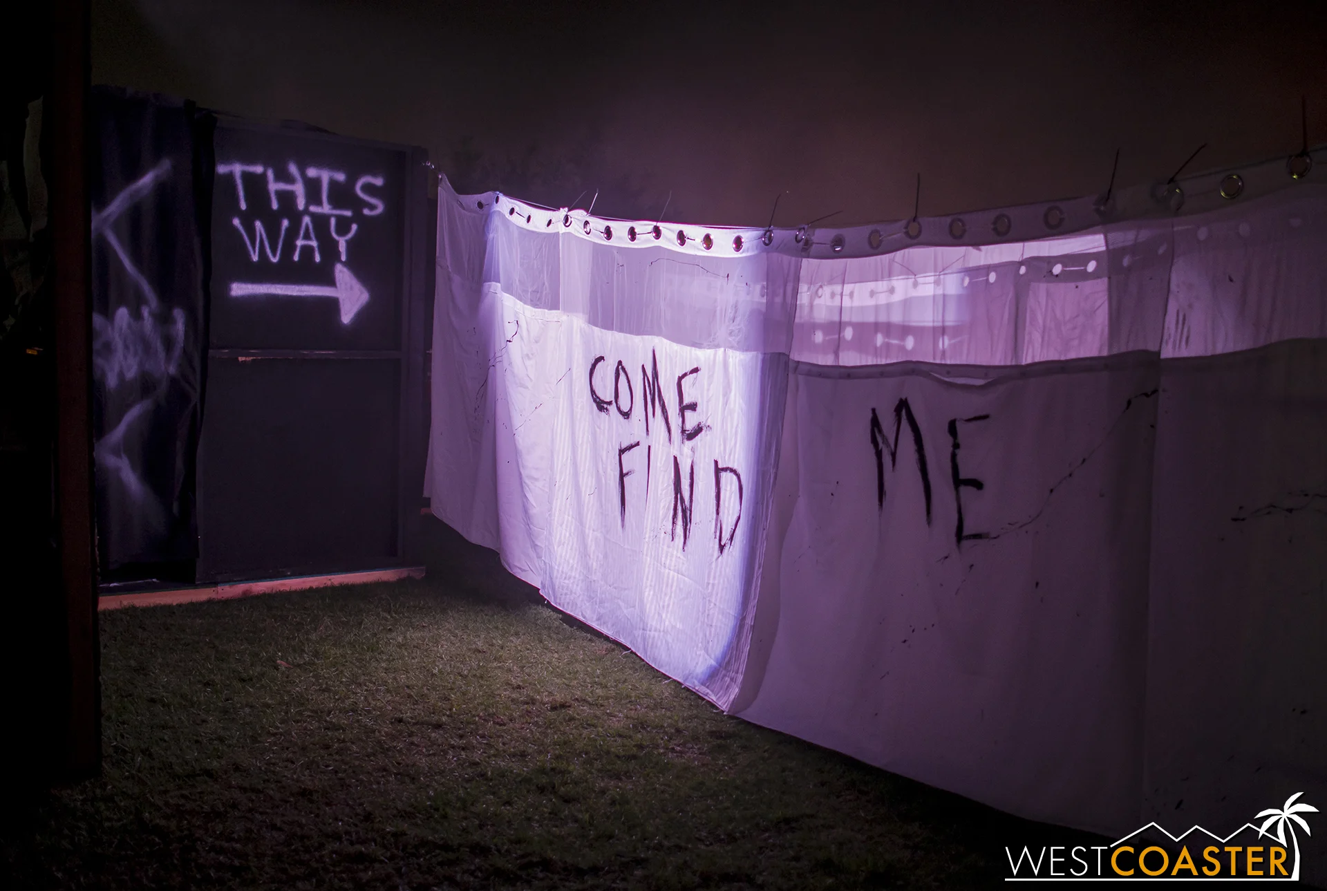 After this was done, guests were reunited but had to solve a puzzle to reach the next space, a sheet maze.