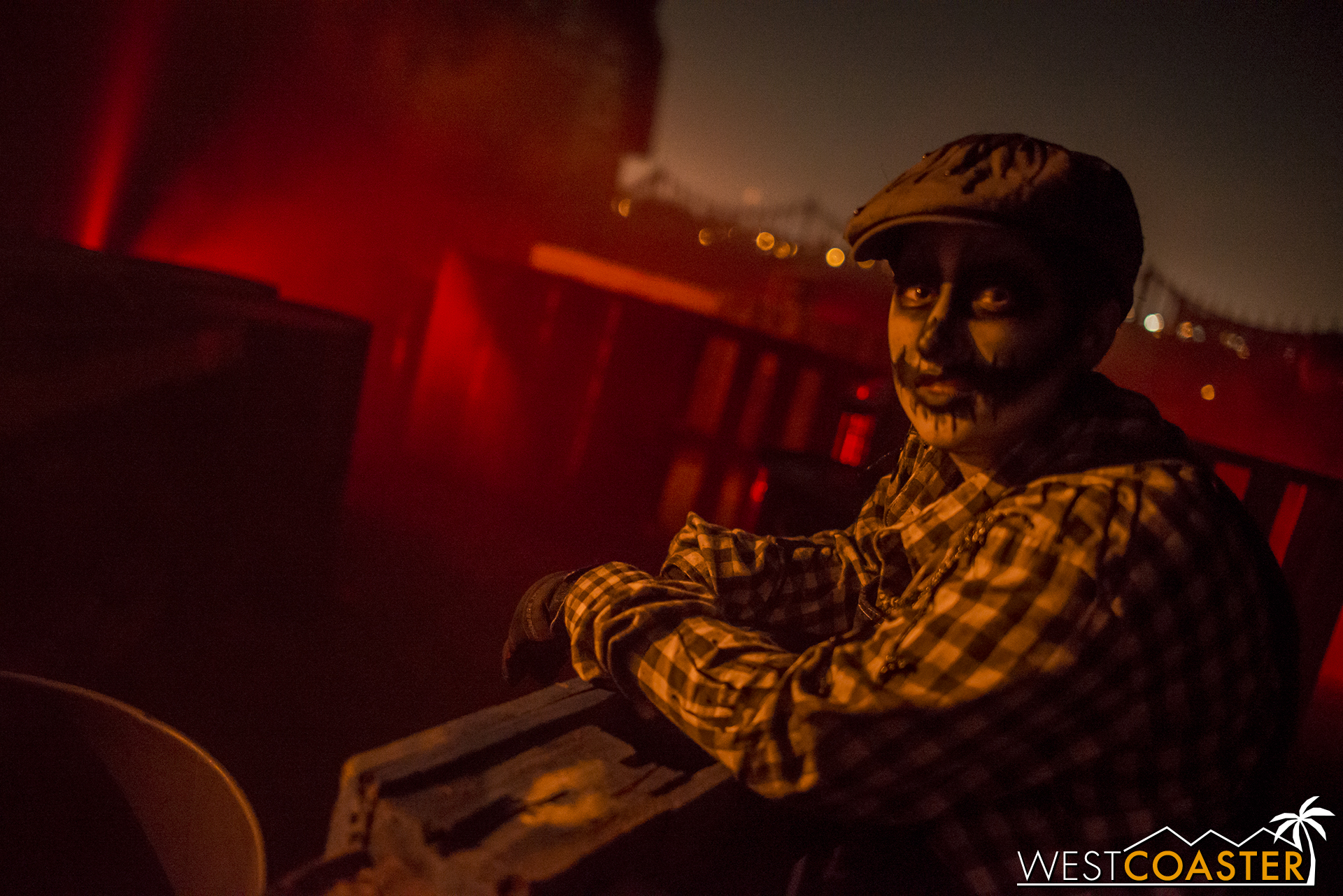  Here, shrouded in fog, guests had to navigate a field of oil drums. 