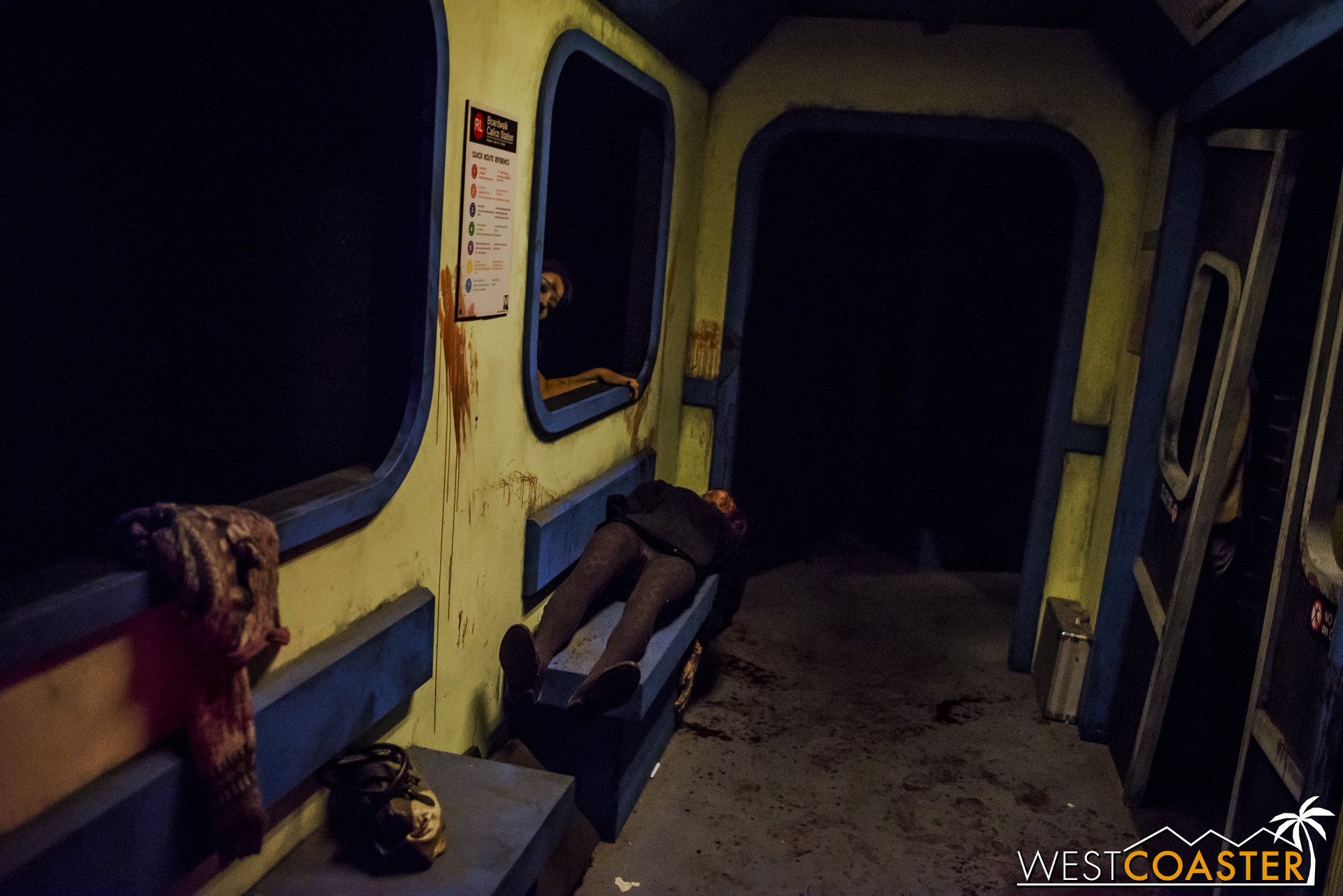  Going through subway cars, with zombies attacking at random. 